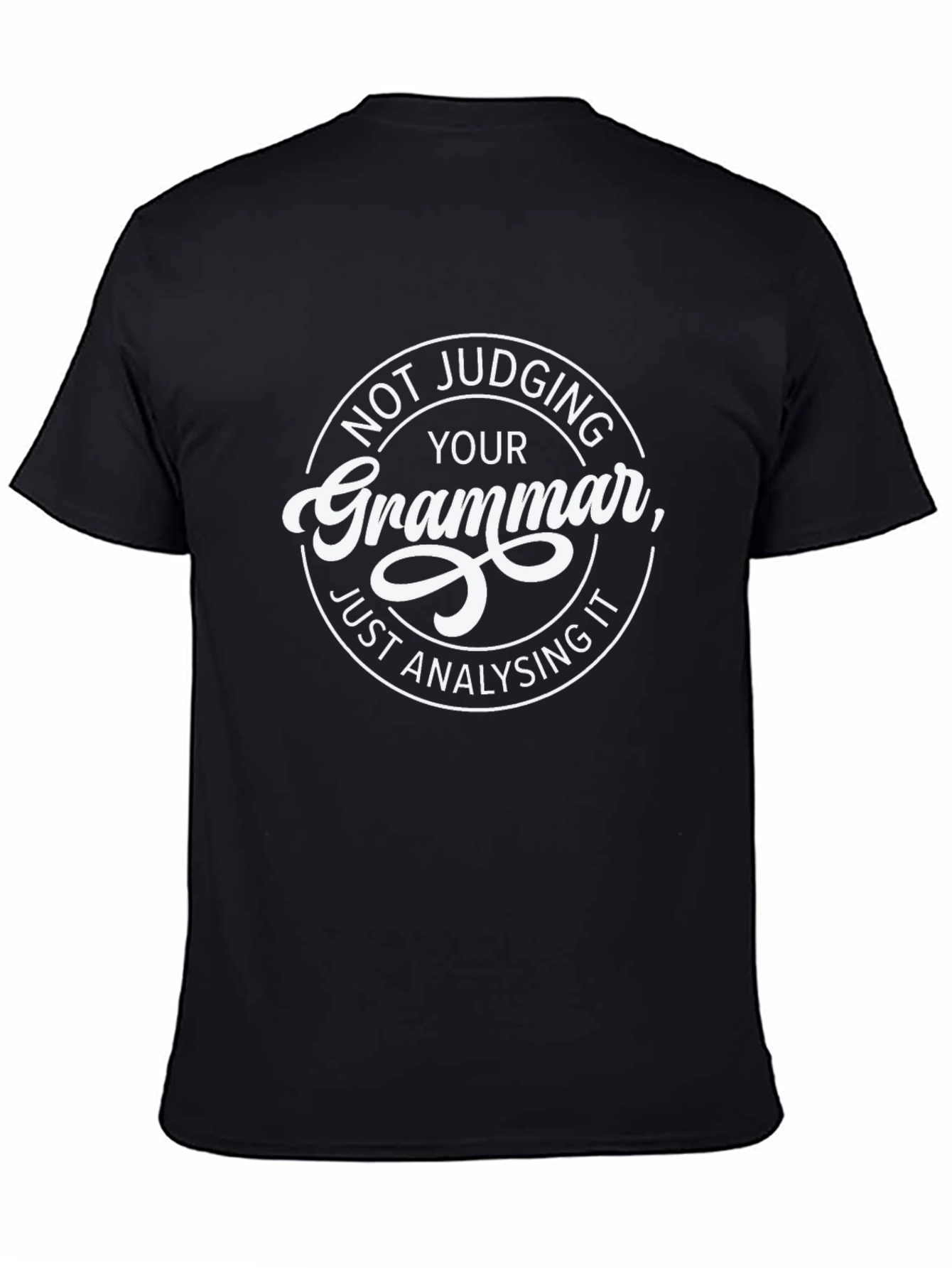 Black Grammar Lover Black T-Shirt view 4