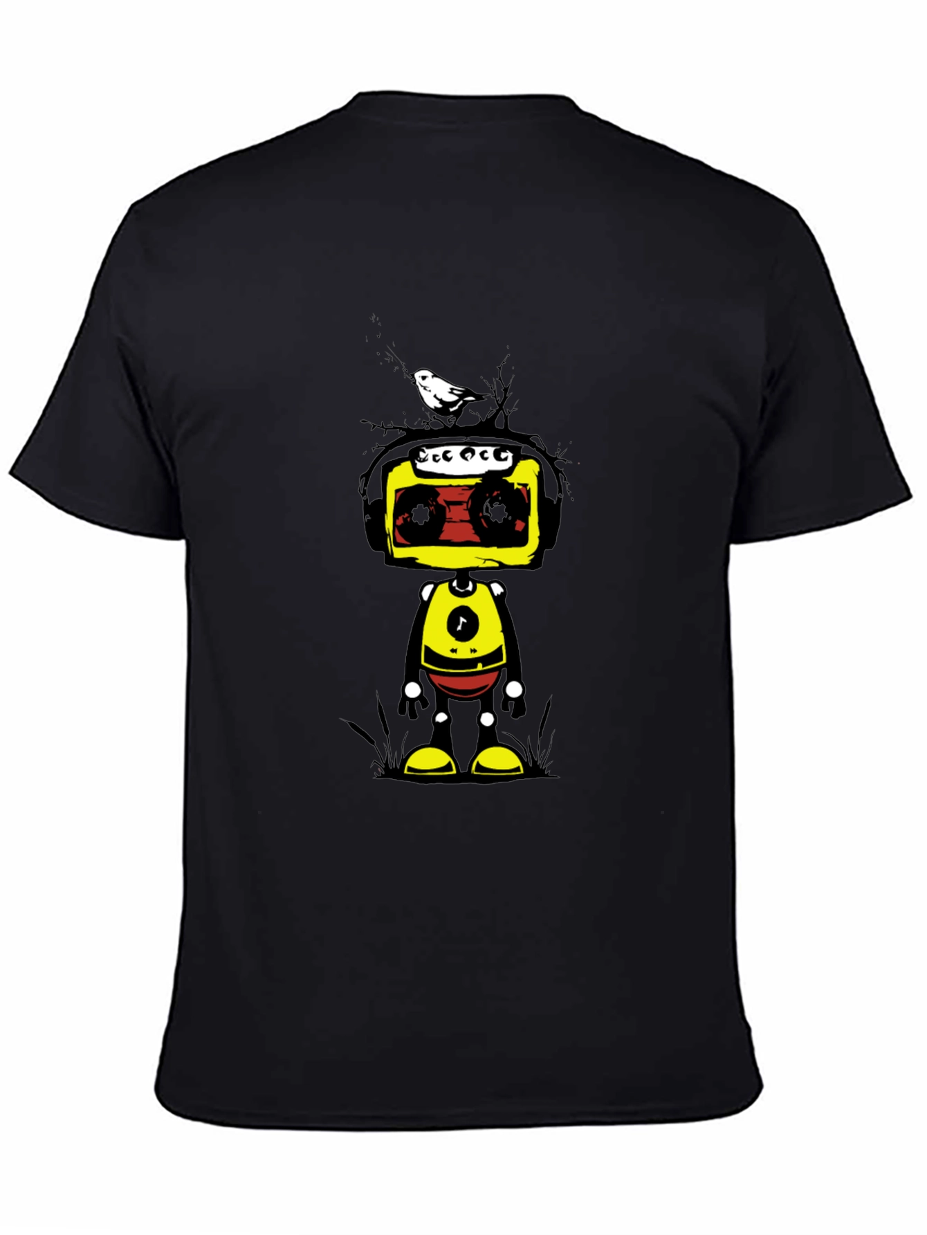 Black Retro Robot Graphic Tee - Unique Design view 4