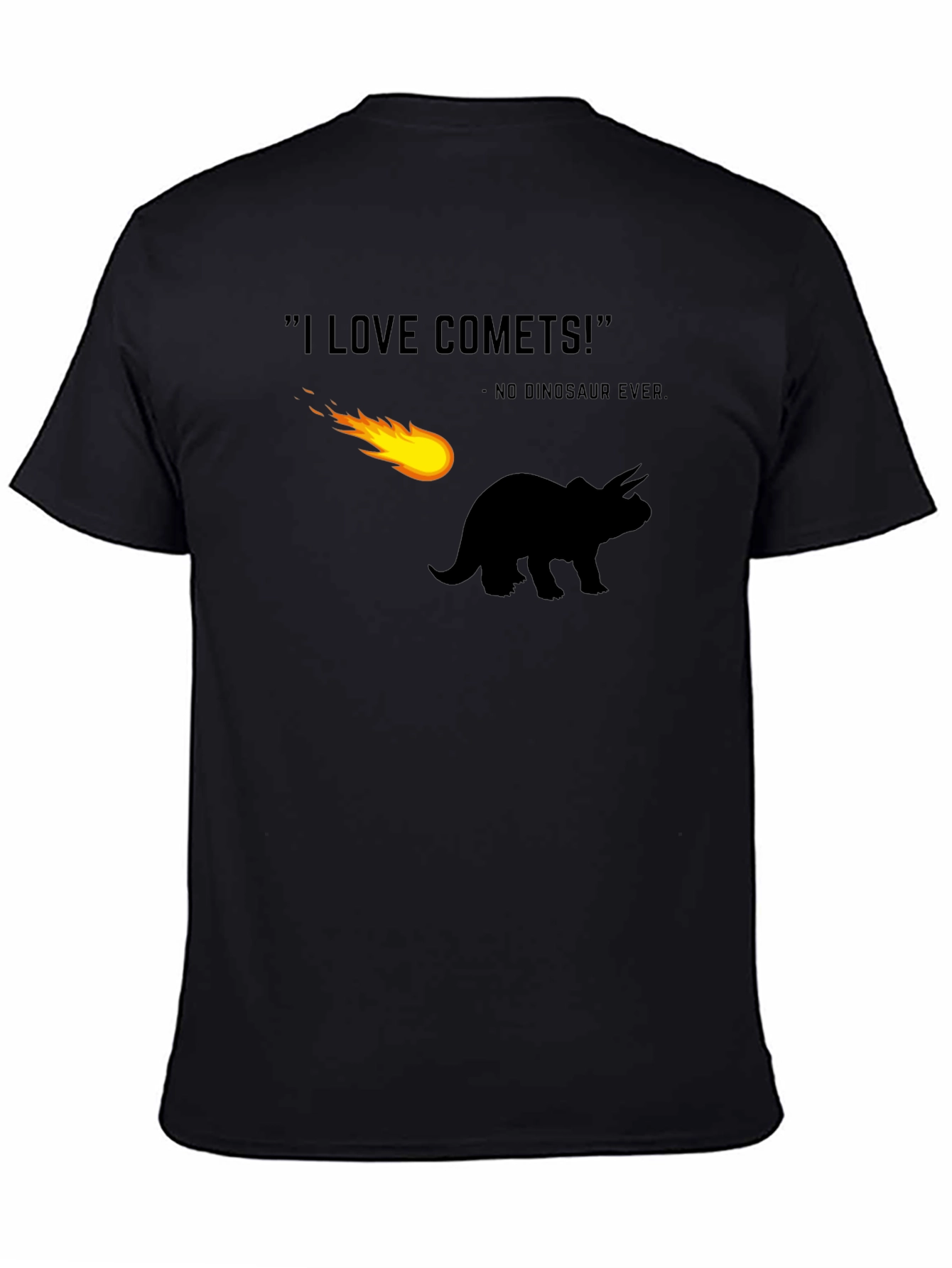 Black Dinosaur Comet T-Shirt - No Dinosaur Ever! view 4