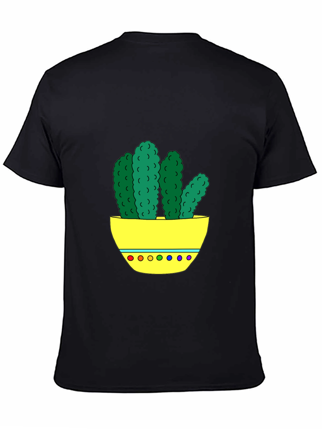 Black Cactus Graphic Tee - Unique Colorful Design view 4