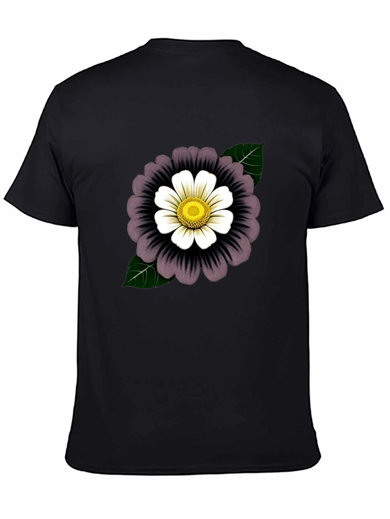 Black Floral Graphic Tee - Stylish Black T-Shirt view 4