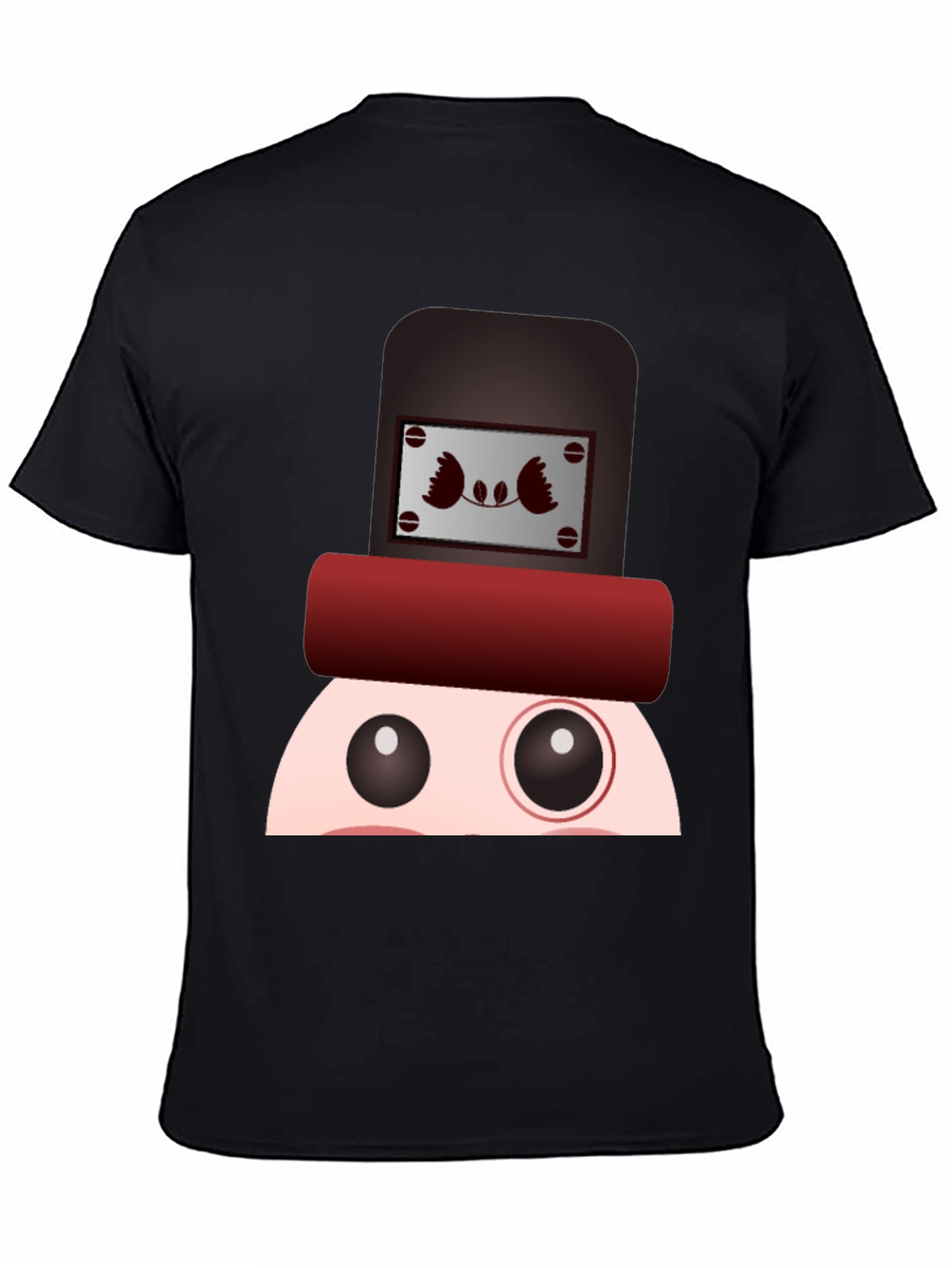 Black Funny Cartoon Character T-Shirt view 4