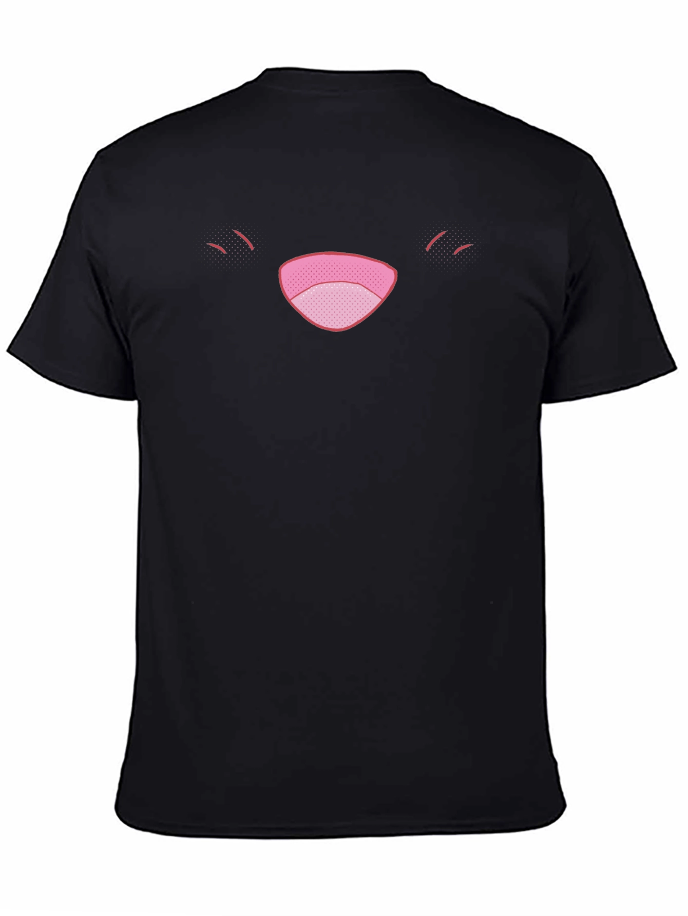 Black Funny Face Graphic Tee - Black Cotton Comfort view 4