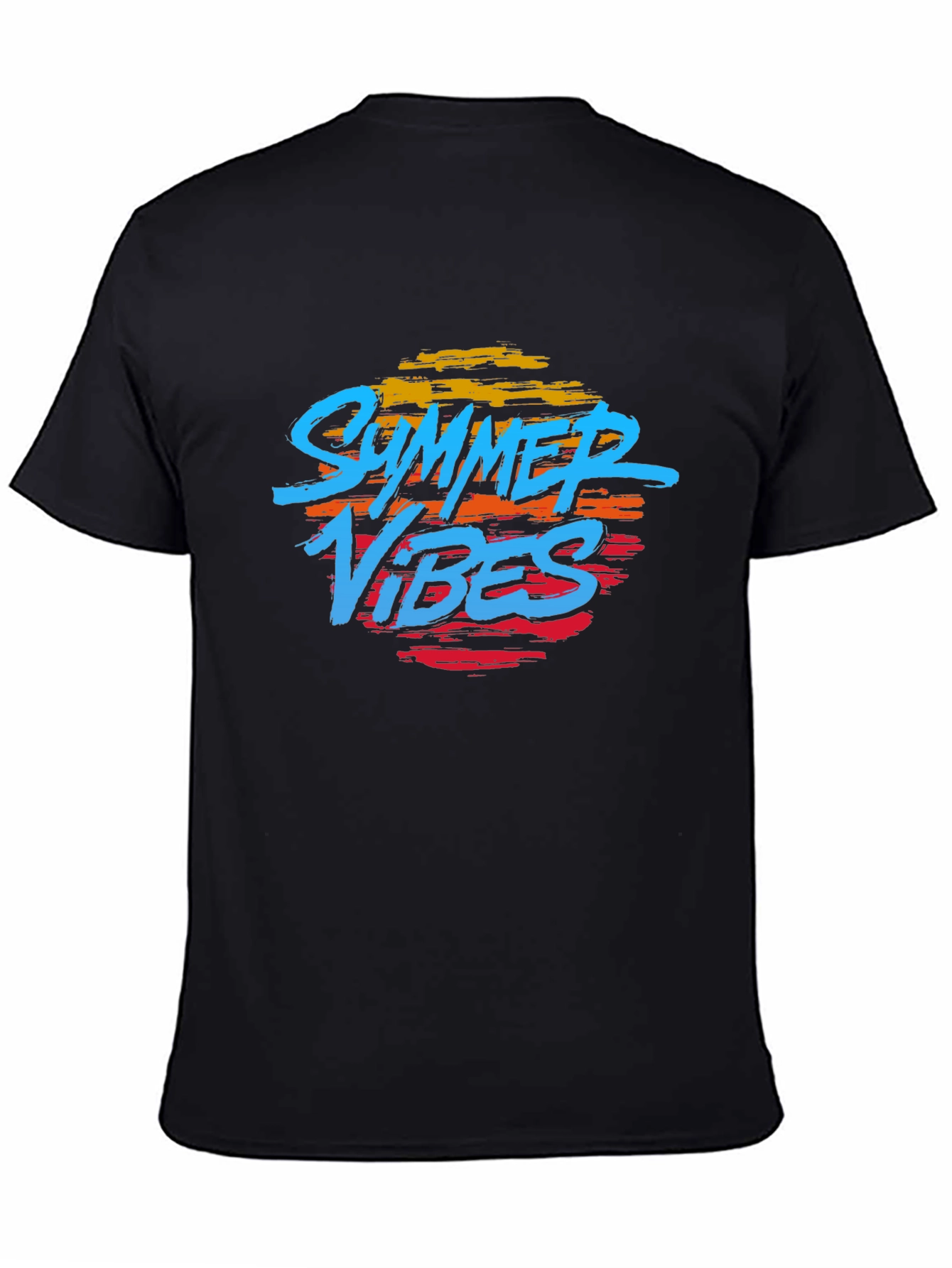 Black Summer Vibes Graphic T-Shirt - Black view 4