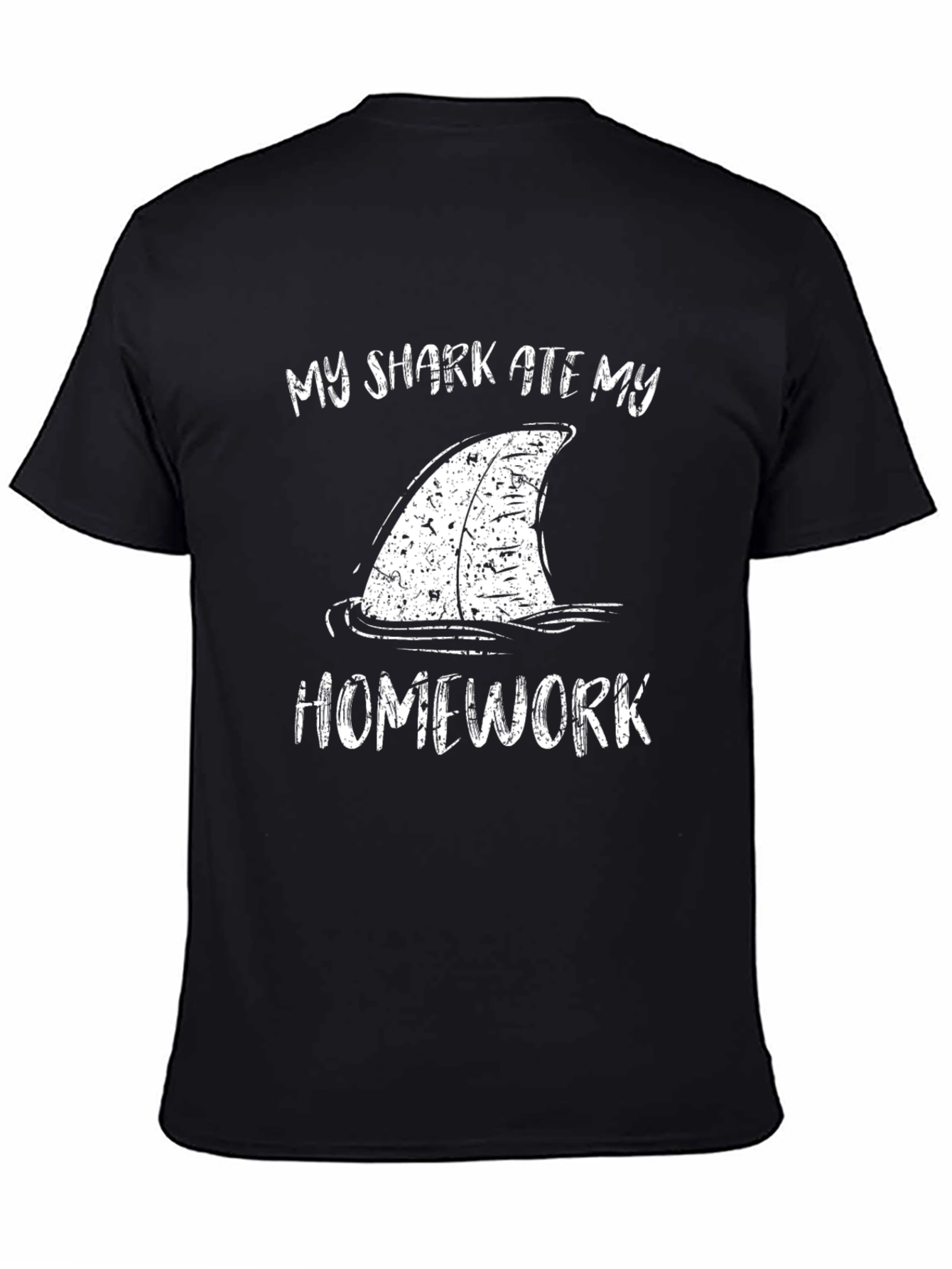 Black My Shark Ate My Homework T-Shirt Funny Back to School Tee view 4