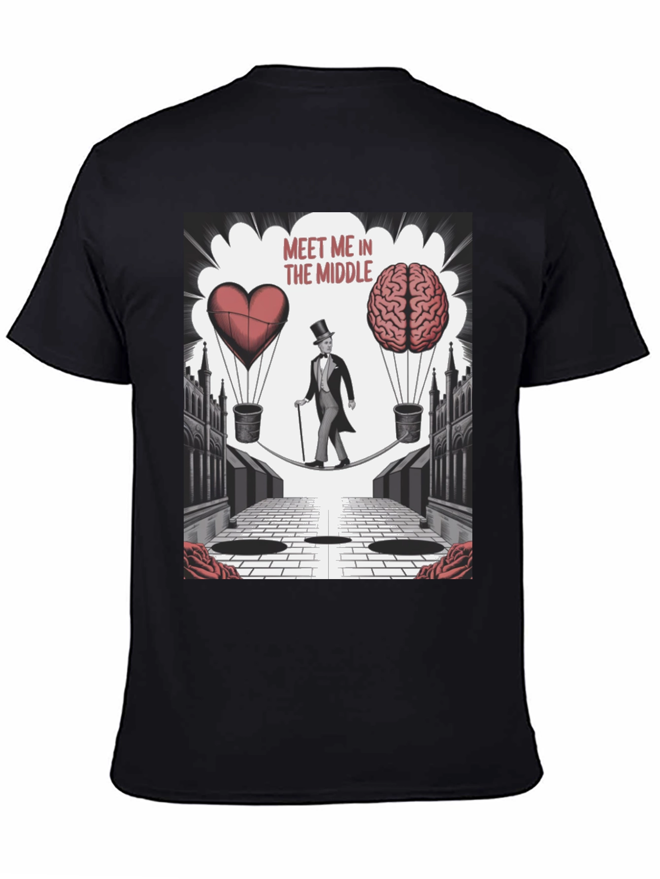 Black Meet Me in the Middle Graphic T-Shirt view 4