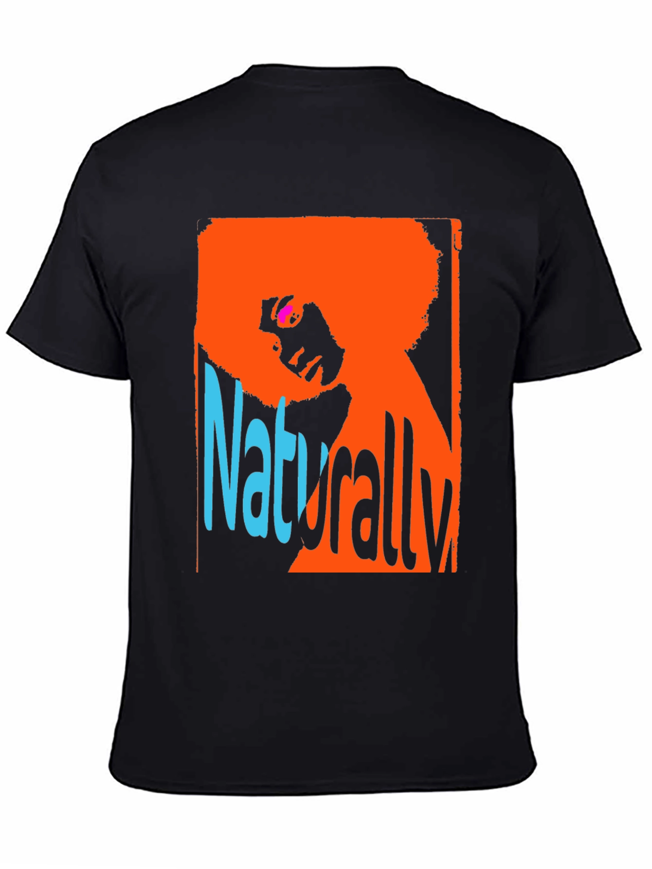 Black Retro Naturally Afro Graphic Tee view 4