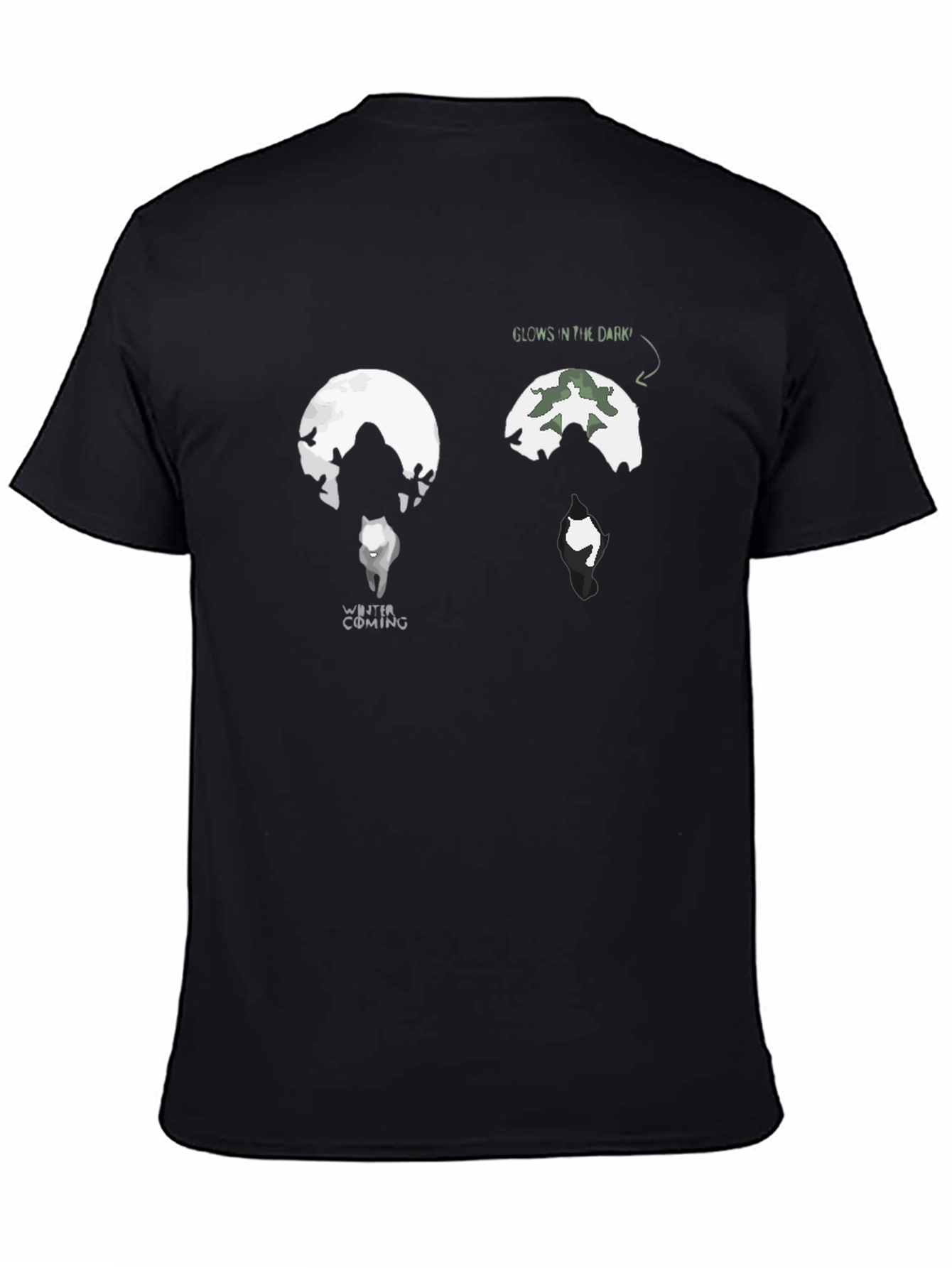 Black Winter is Coming Glow in the Dark T-Shirt view 4