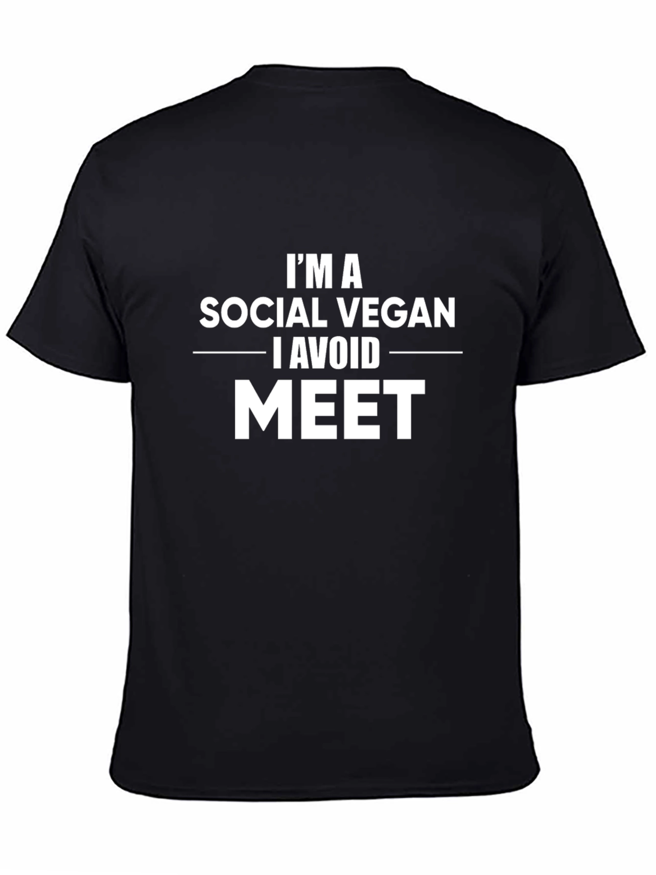 Black Social Vegan Graphic Tee - Avoid Meat view 4