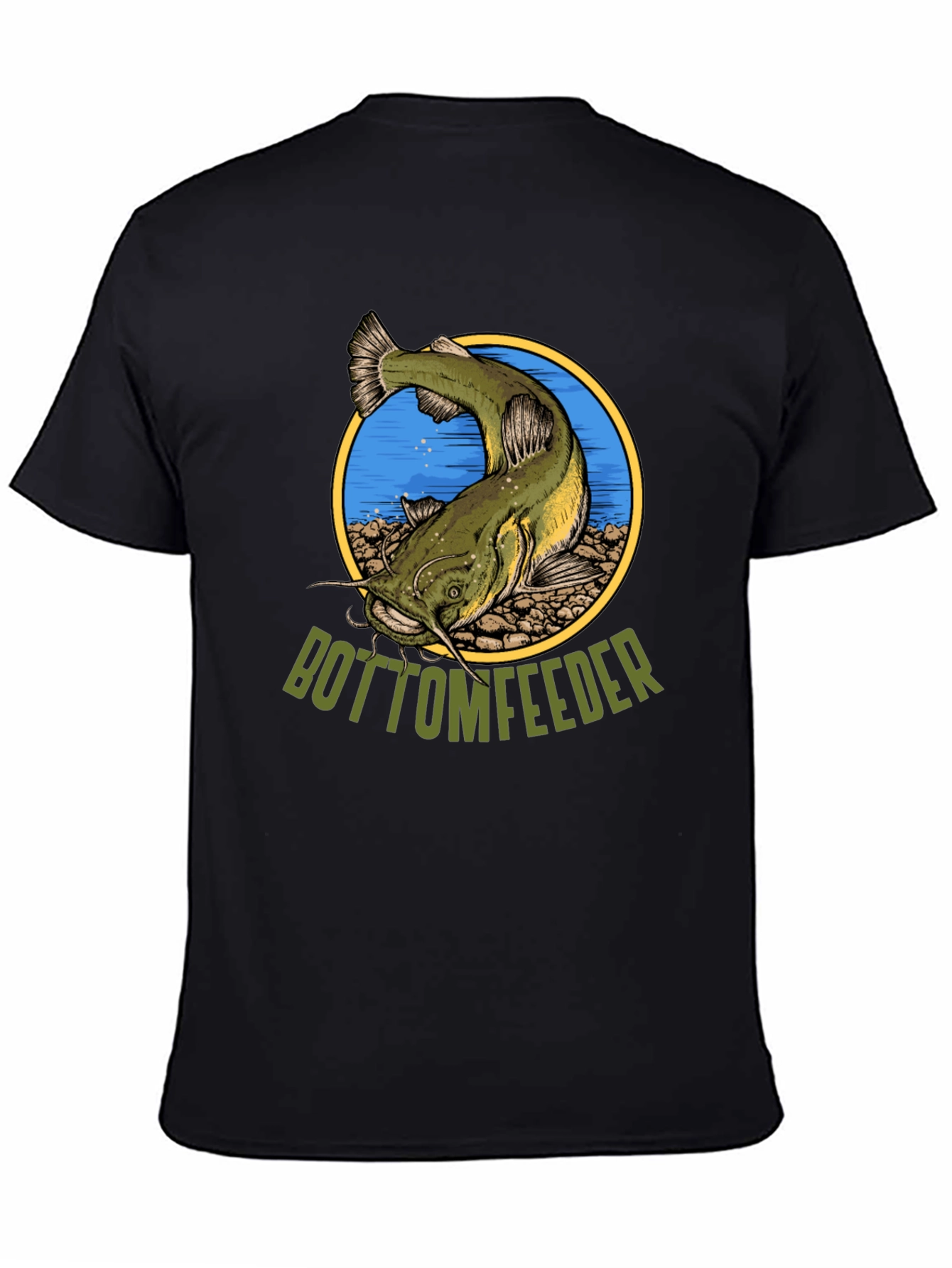 Black Bottom Feeder Fish Graphic T-Shirt view 4