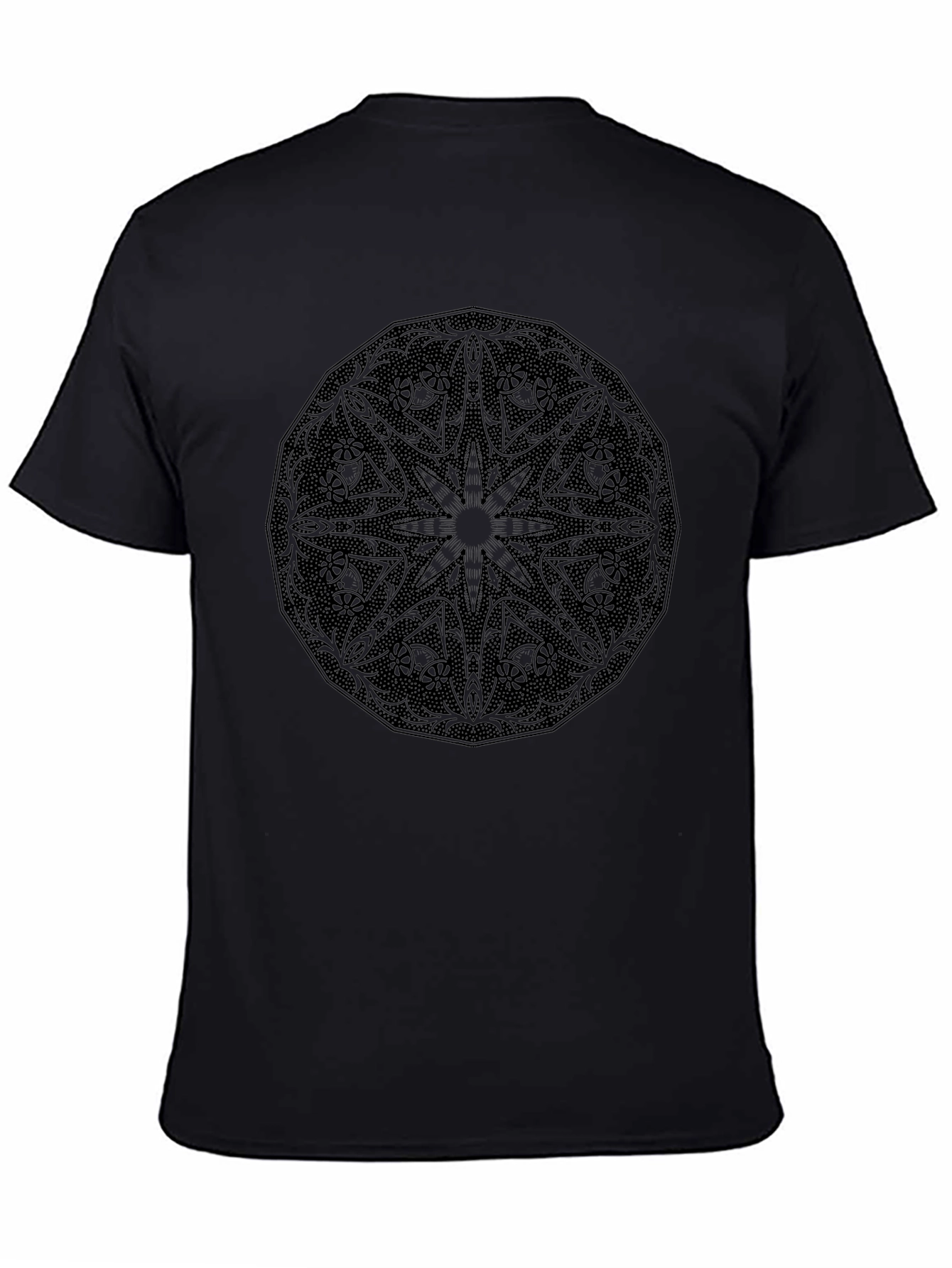 Black Black Mandala Graphic Tee - Modern Casual Shirt view 4