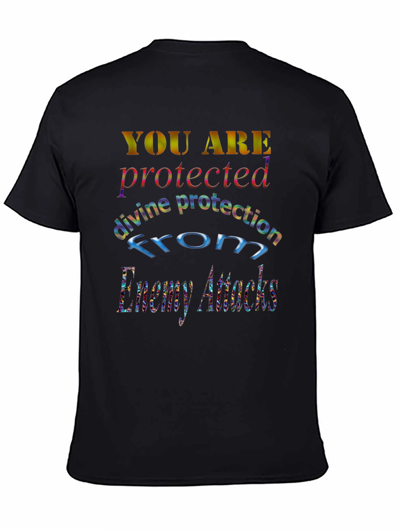 Black Protected Graphic Tee - Divine Protection view 4