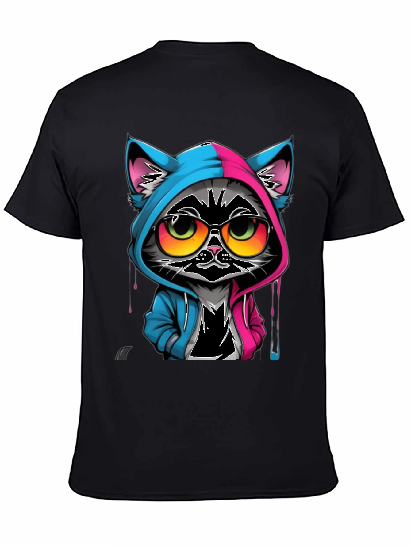 Black Cool Cat T-Shirt view 4