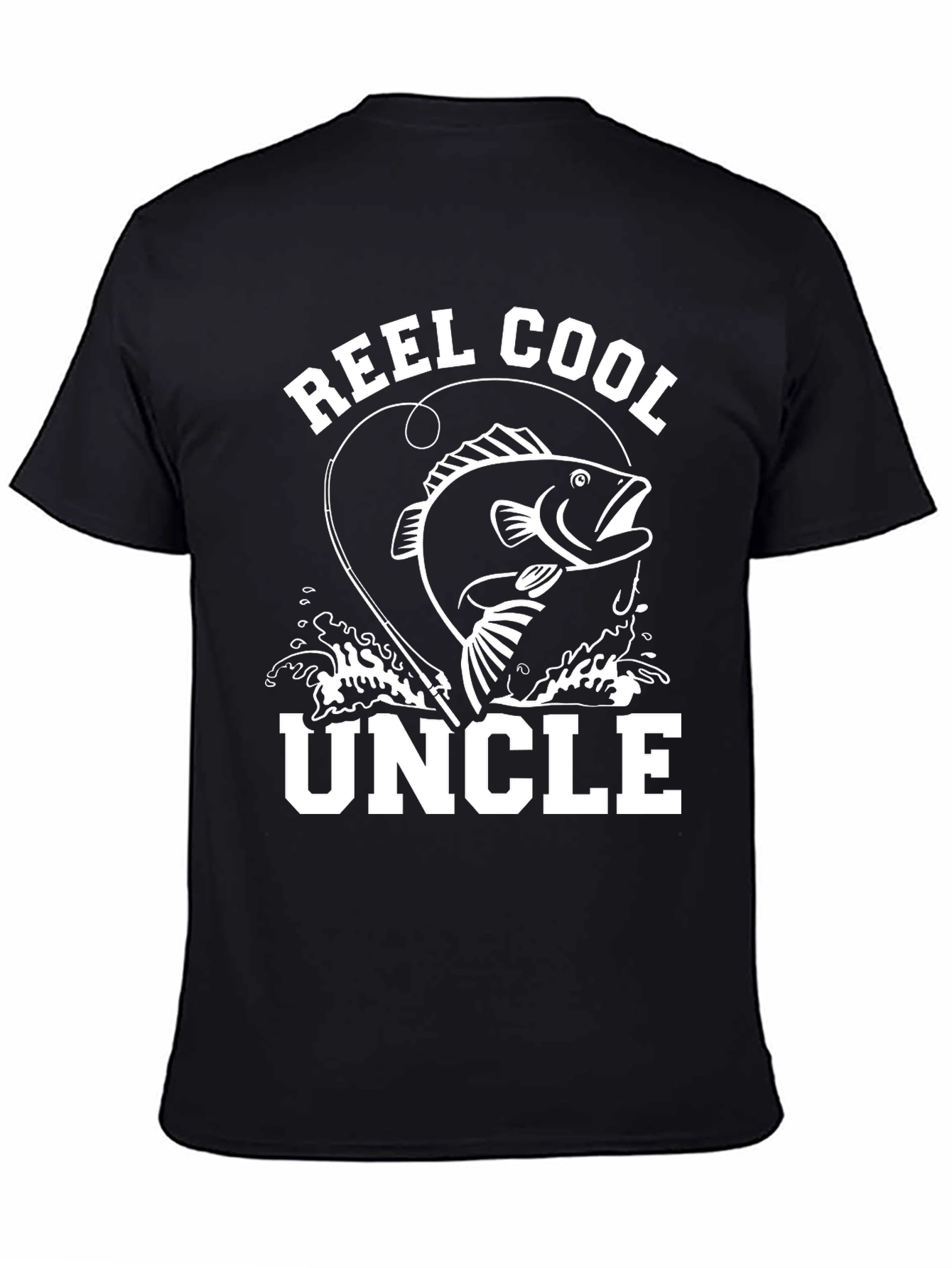 Black Reel Cool Uncle Fishing T-Shirt view 4