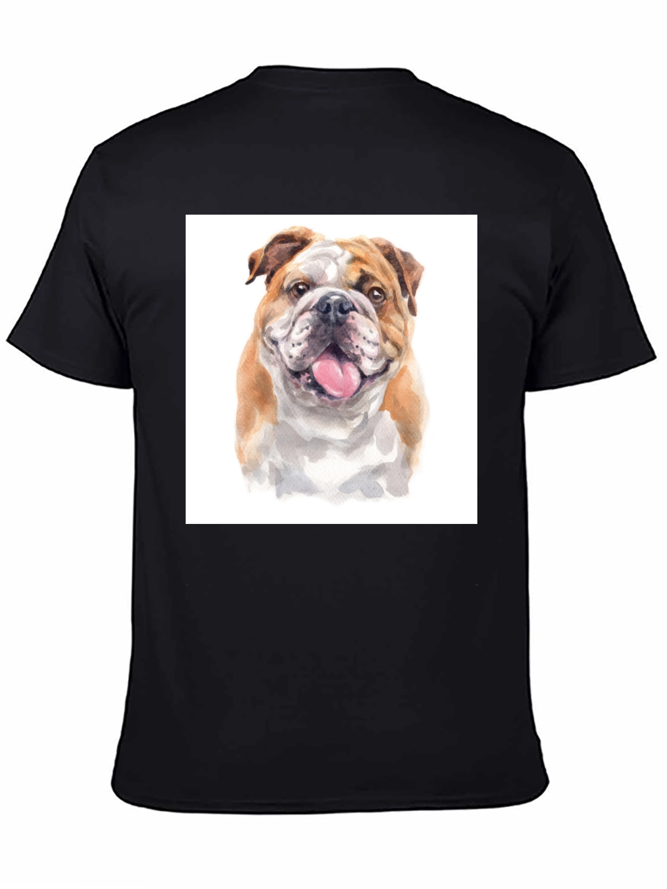 Black Bulldog Graphic T-Shirt - Black Cotton Tee view 4