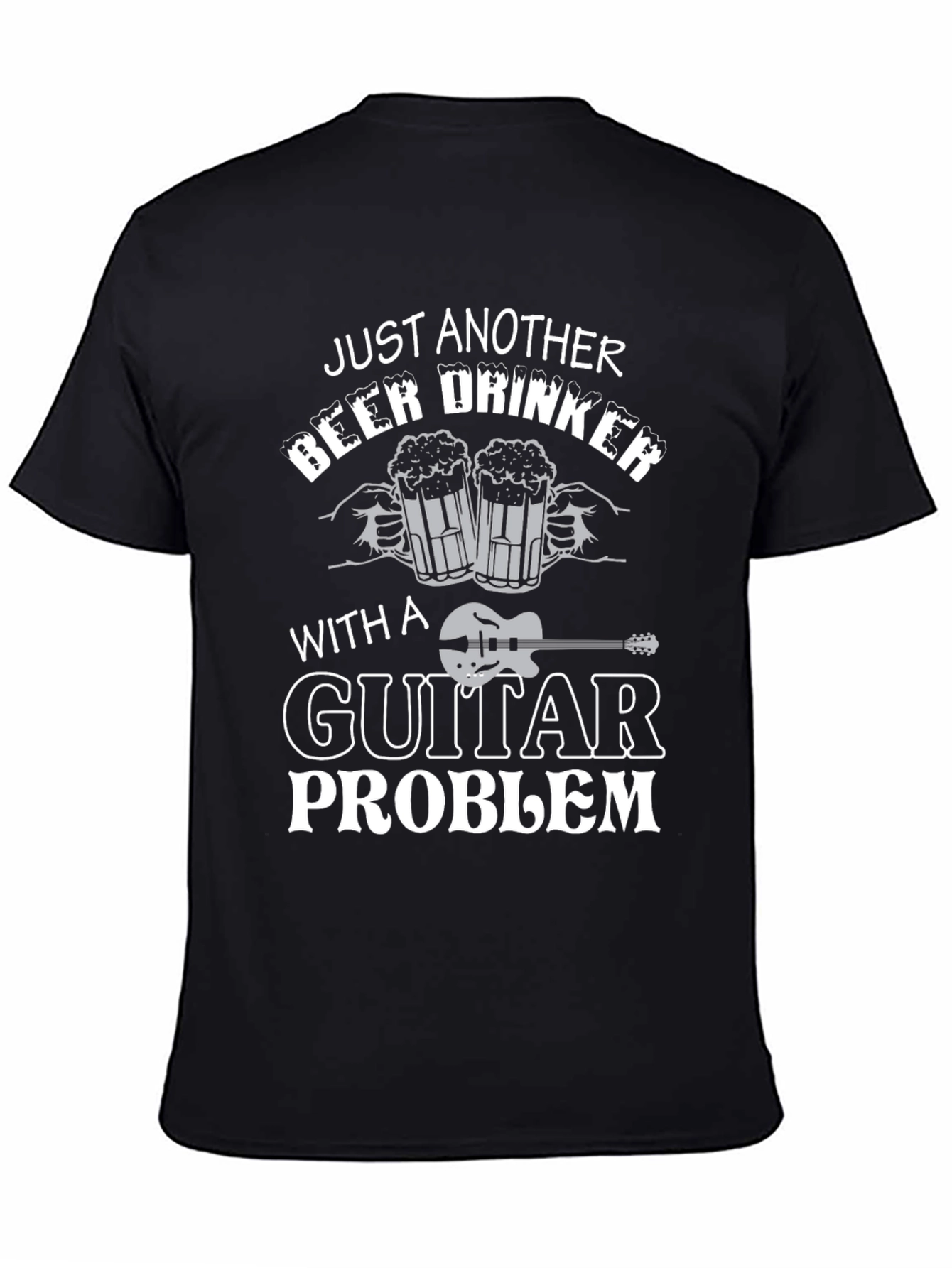 Black Just Another Beer Drinker with Guitar Problem T-Shirt view 4