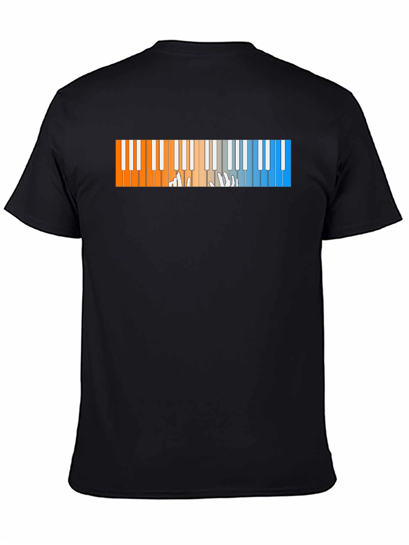 Black Piano Keys Graphic T-Shirt - Cool Musician Tee view 4