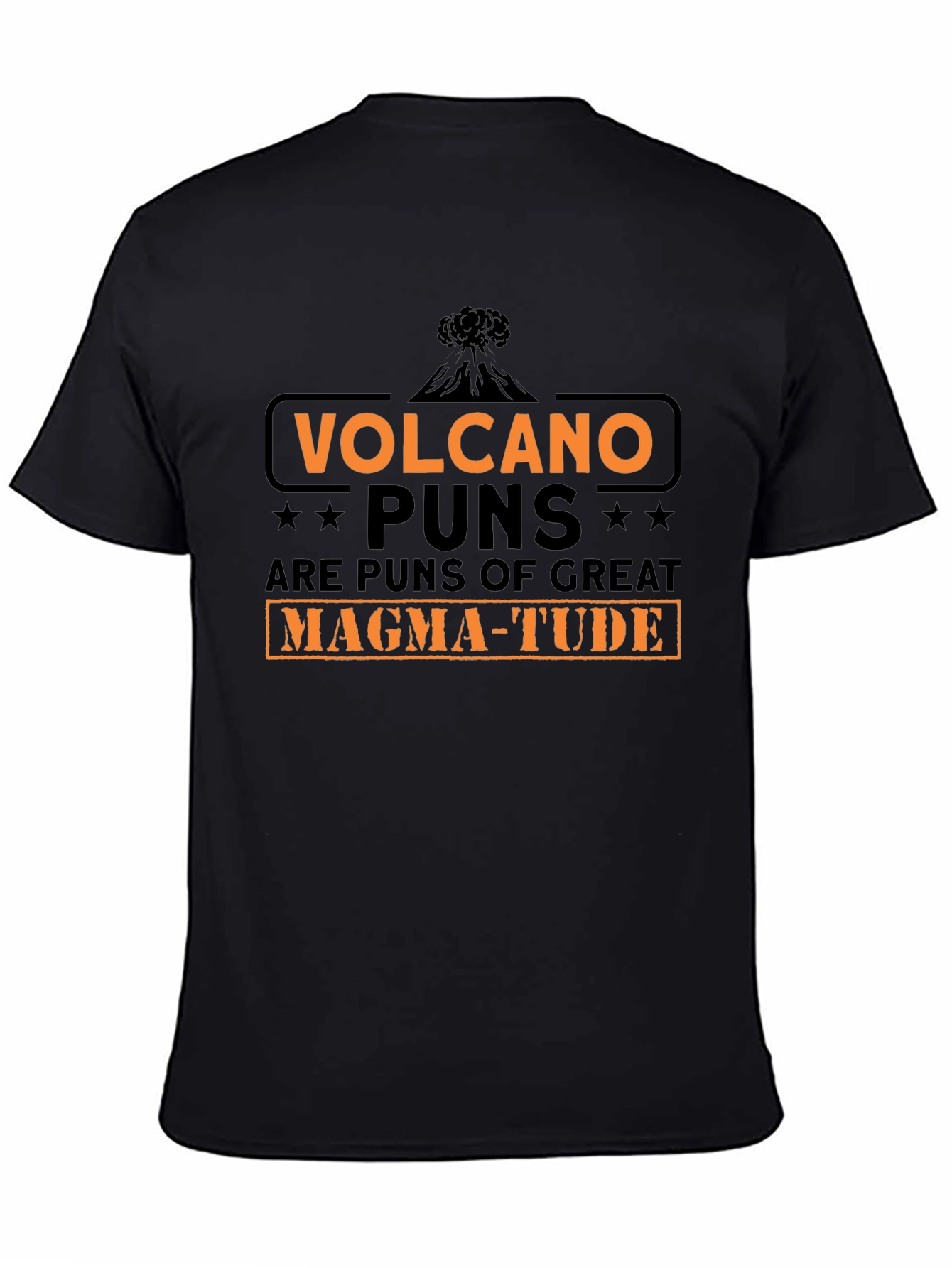 Black Volcano Puns Magma-tude Graphic T-Shirt view 4