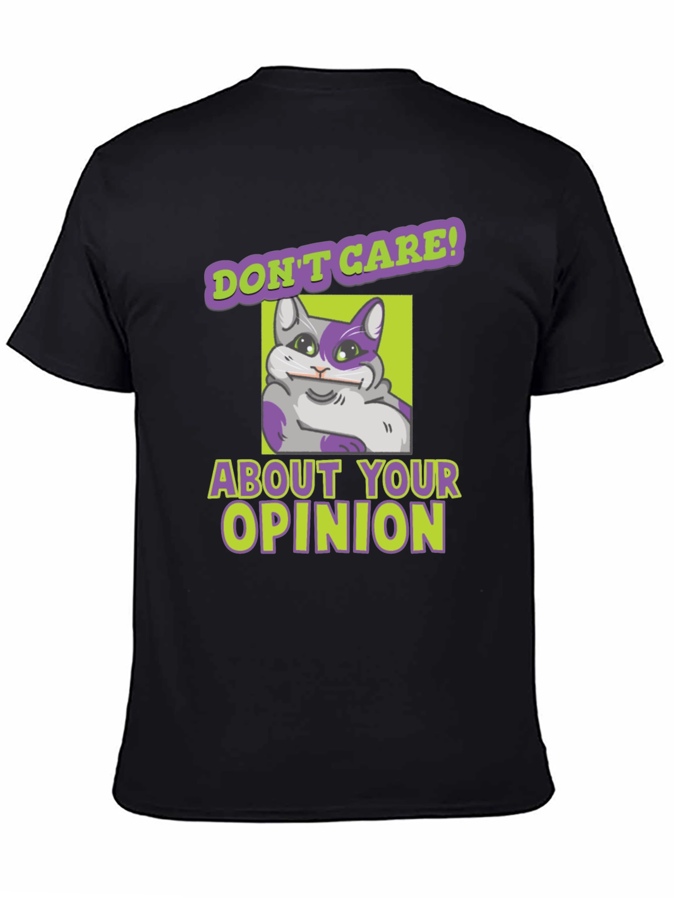 Black Don't Care Cat Graphic Tee view 4