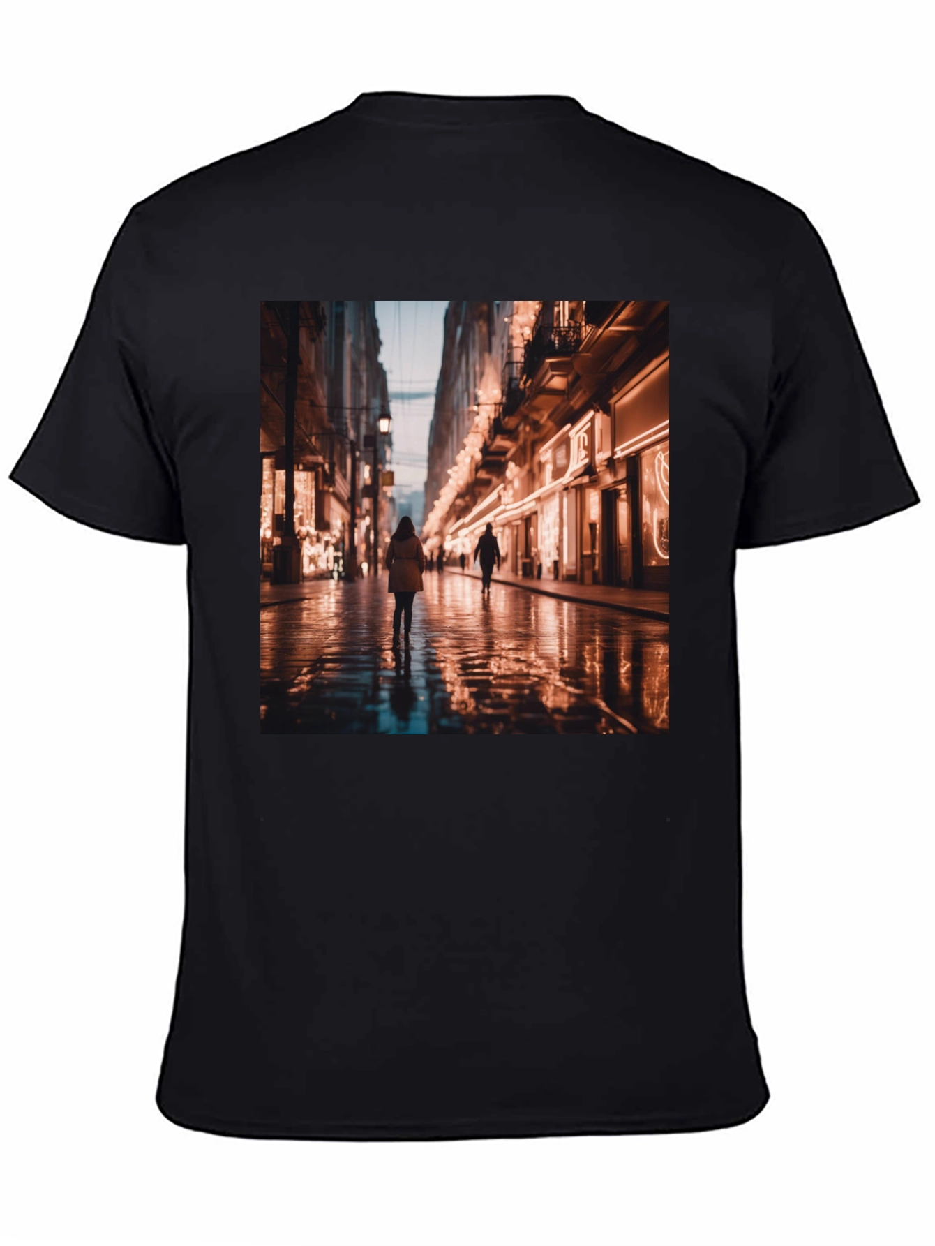 Black Cityscape Graphic Tee view 4