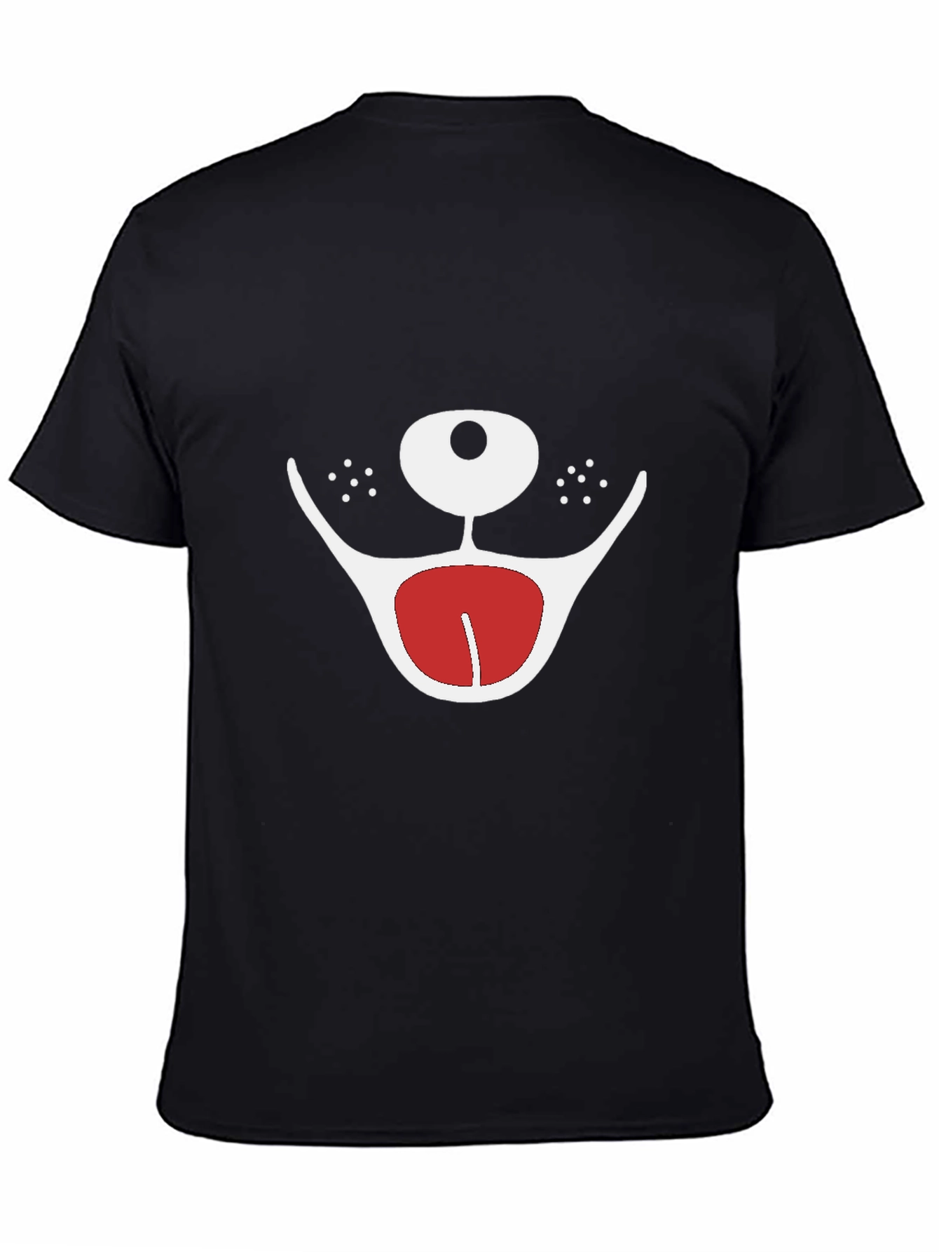 Black Funny Dog Face Graphic Tee - Unisex Black T-Shirt view 4