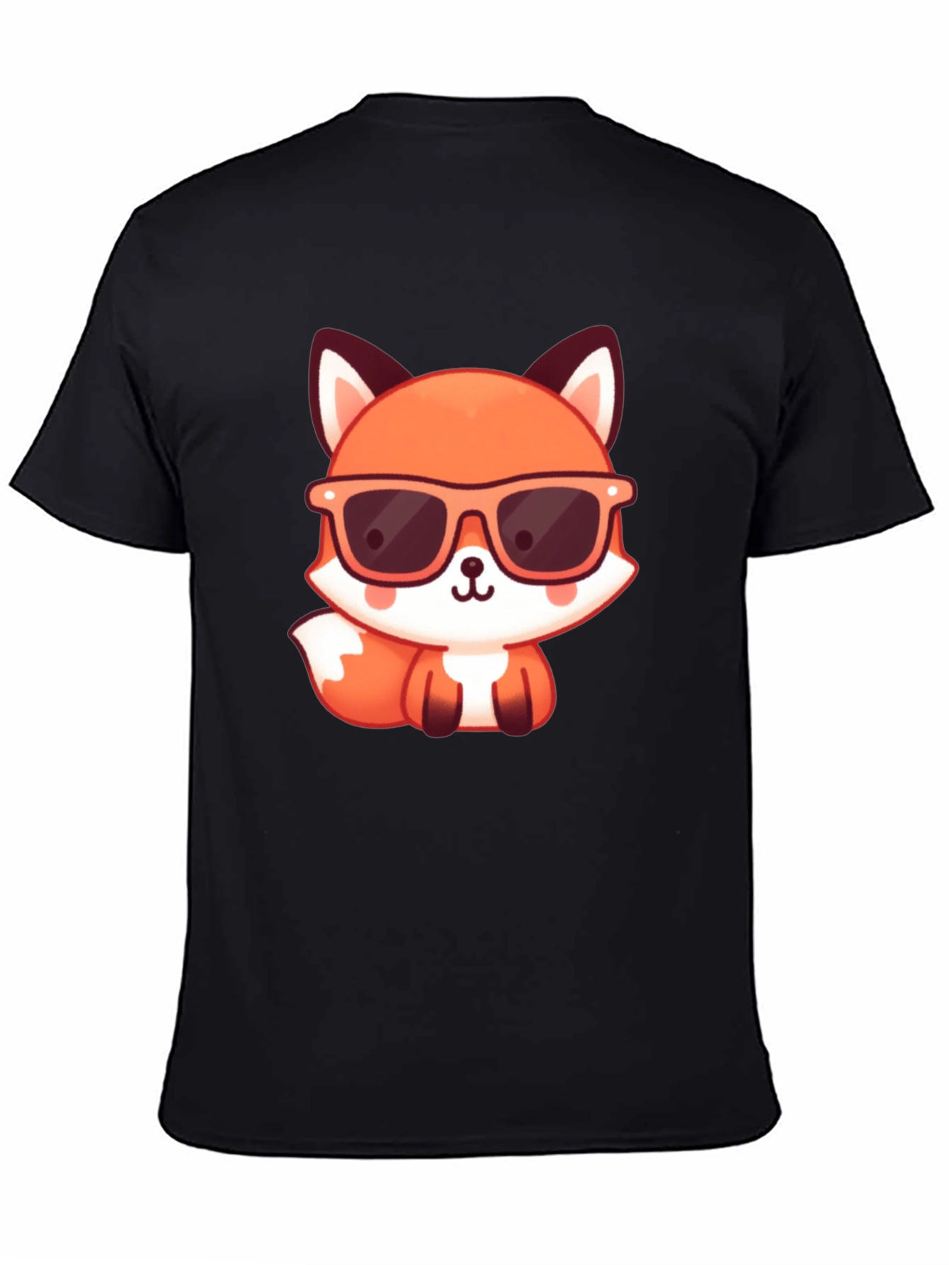 Black Cool Fox Graphic Tee - Stylish Black T-Shirt view 4