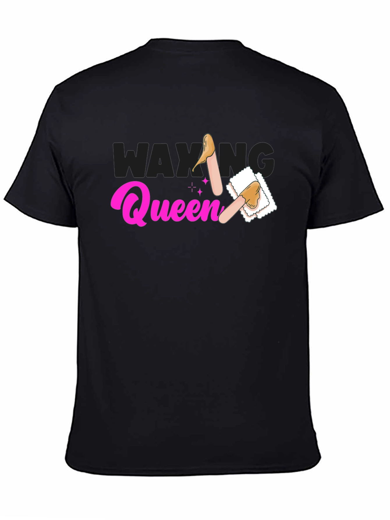 Black Waxing Queen T-Shirt - Beauty Spa Apparel view 4