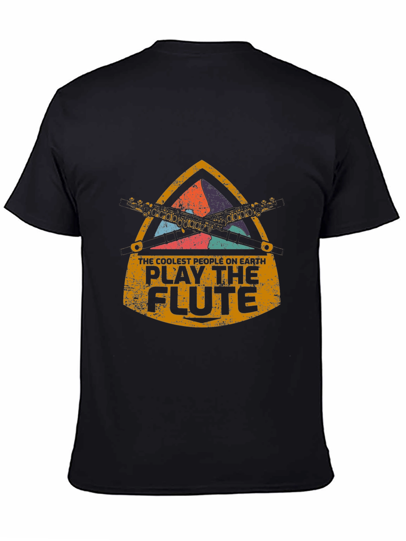 Black Coolest People Play the Flute T-Shirt view 4