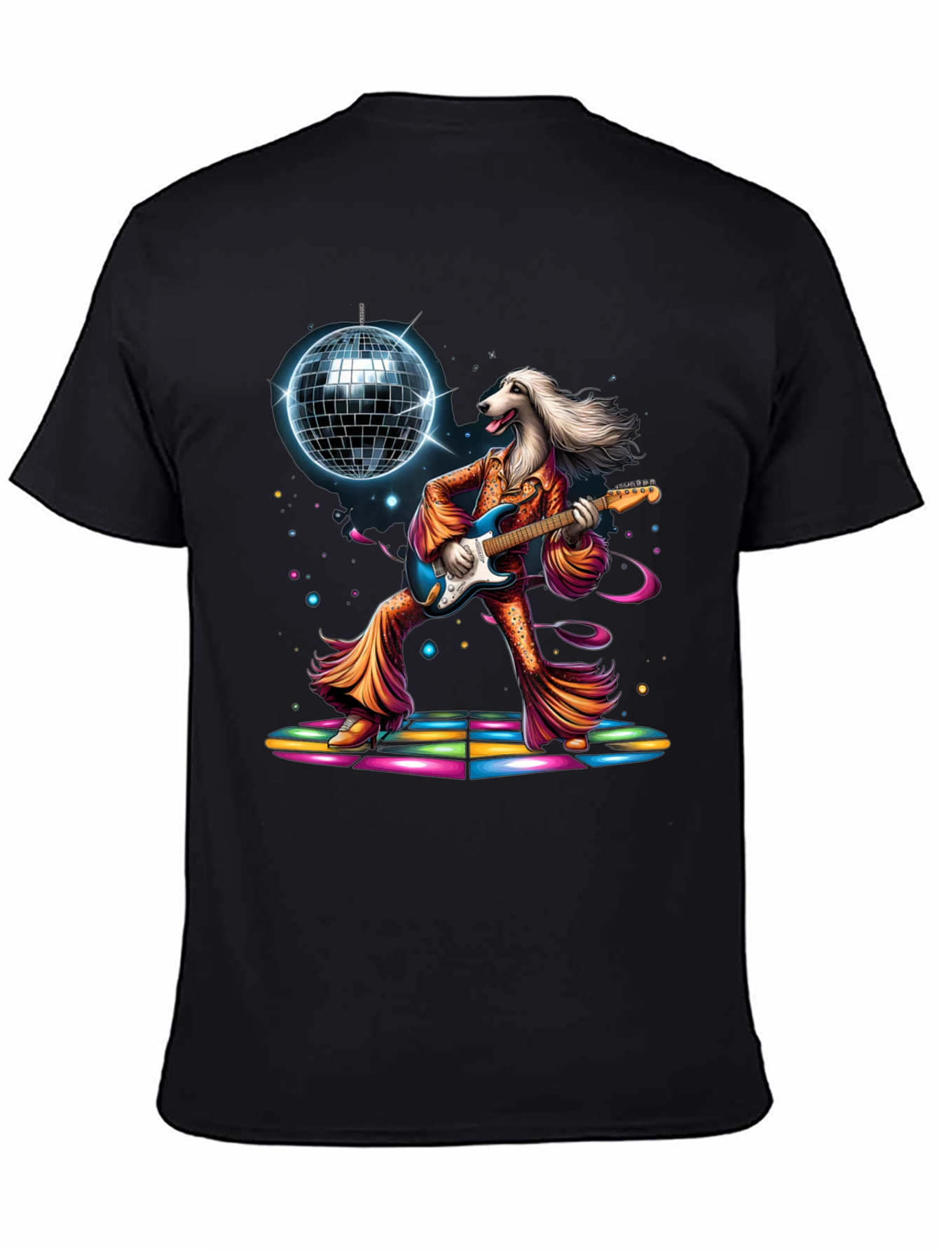 Black Groovy Dog Disco T-Shirt view 4