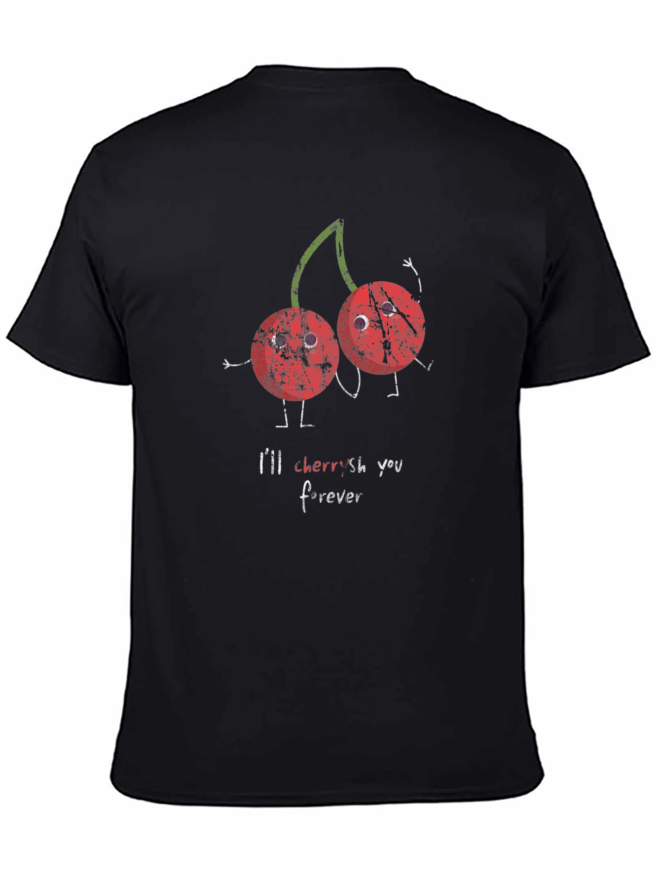 Black Cherries 'I'll Cherish You Forever' Black Graphic T-Shirt view 4