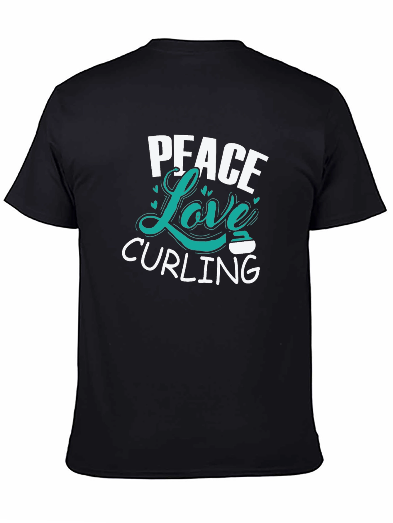 Black Peace Love Curling T-Shirt view 4