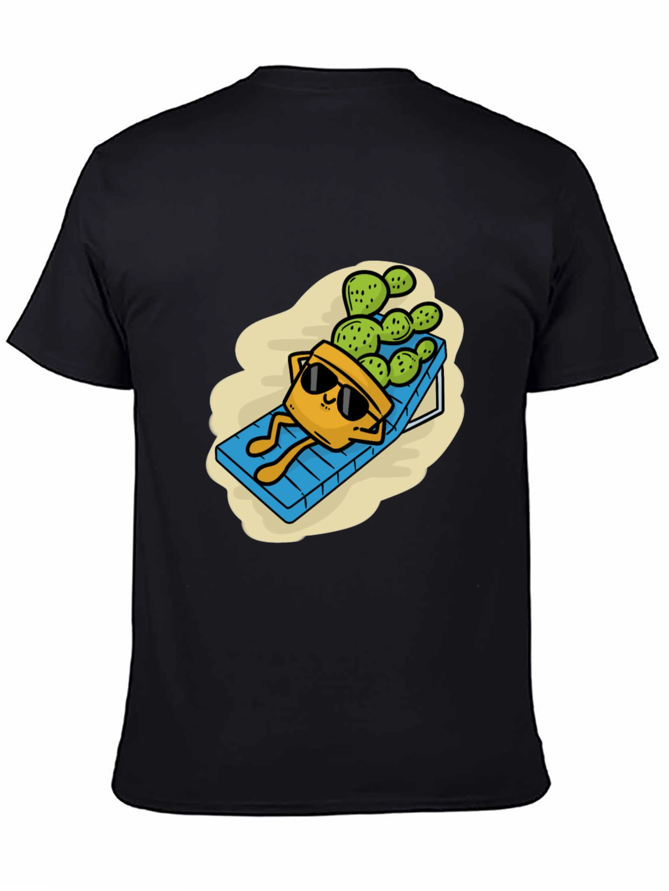 Black Relaxing Cactus T-Shirt - Funny Graphic Tee view 4