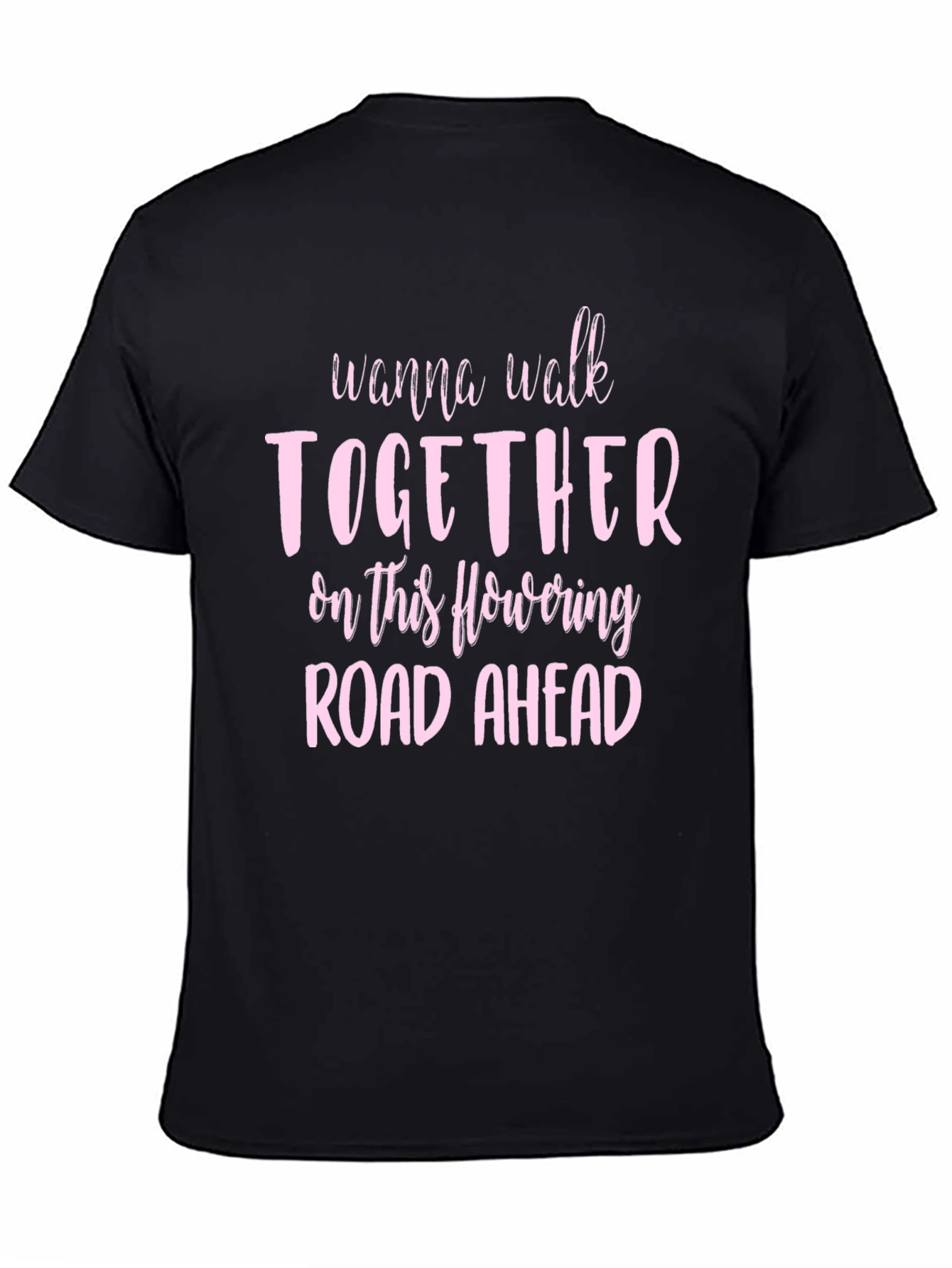 Black Romantic Graphic Tee: Wanna Walk Together view 4