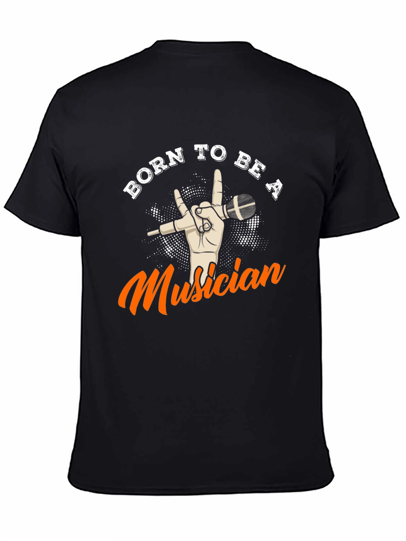 Black Born To Be A Musician Black Graphic T-Shirt view 4