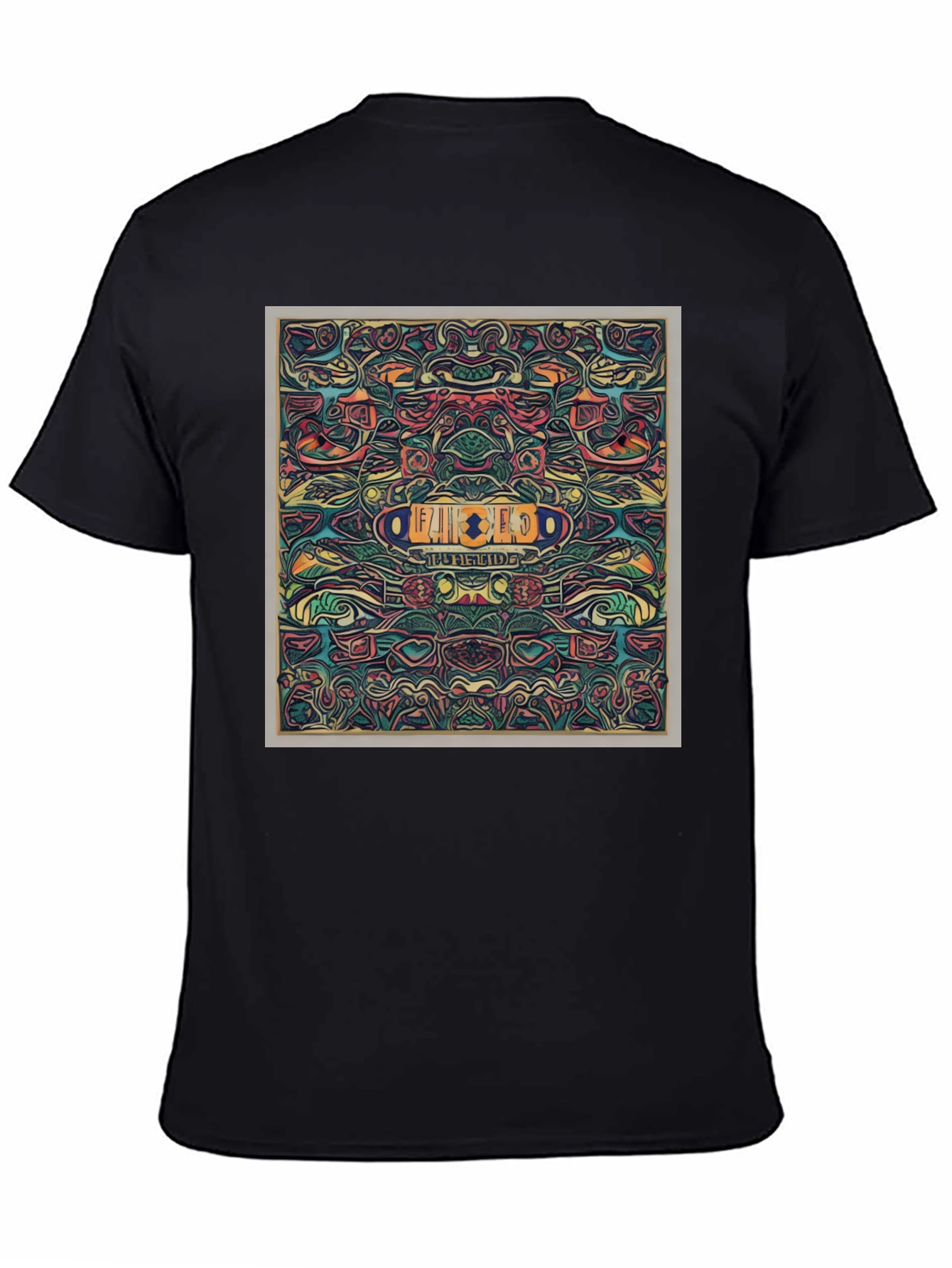 Black Abstract Patterned T-Shirt view 4