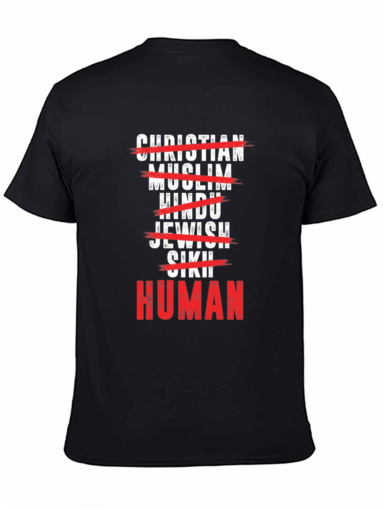 Black Human T-Shirt: Religious Equality, Soft Cotton Blend view 4
