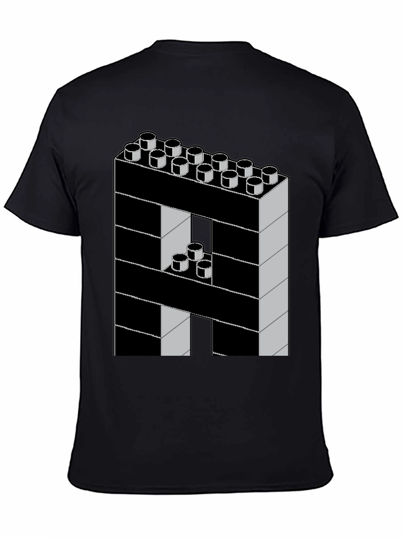 Black Building Block Graphic Tee - Unique Design view 4