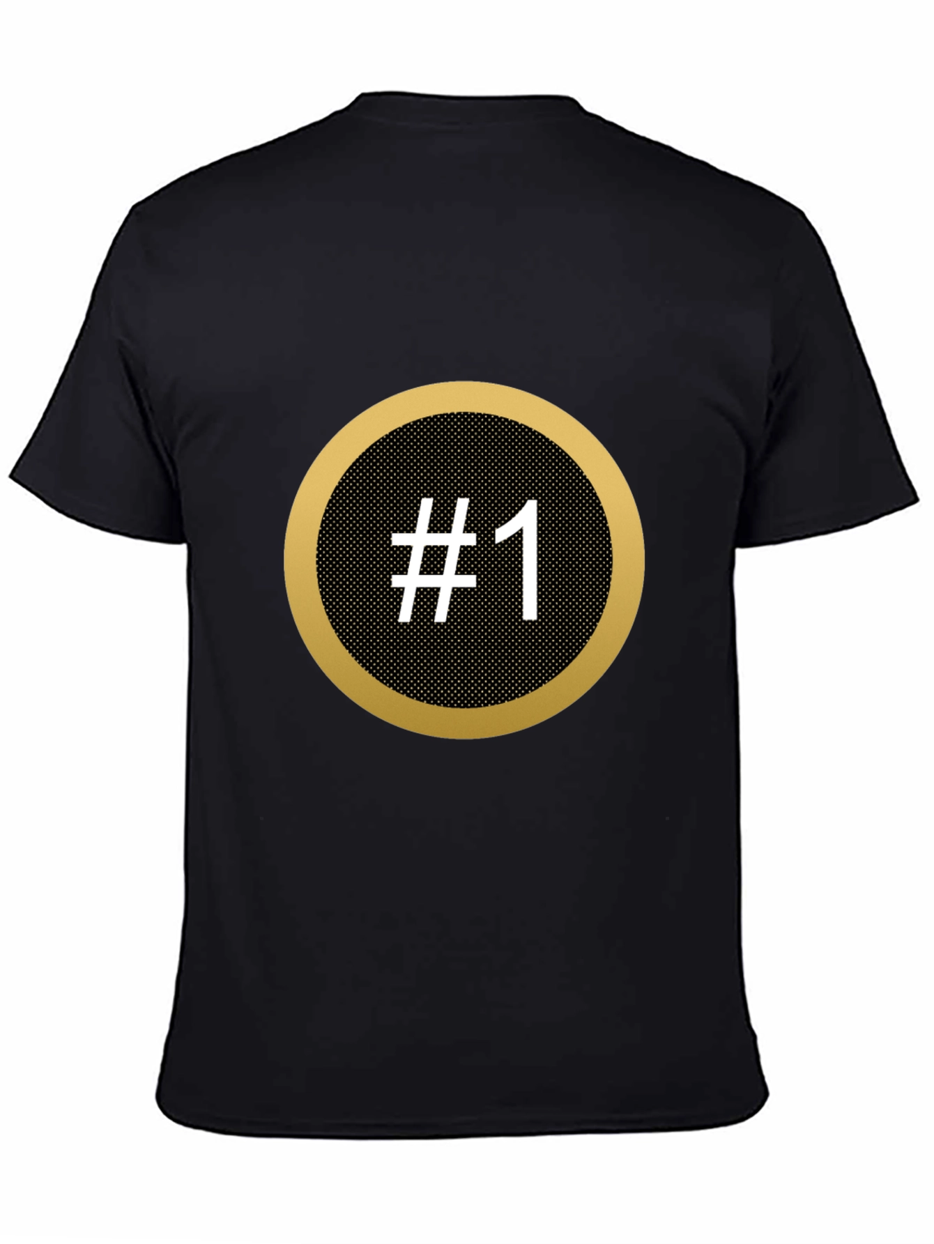 Black #1 Graphic Tee - Black Cotton Crew Neck T-Shirt view 4