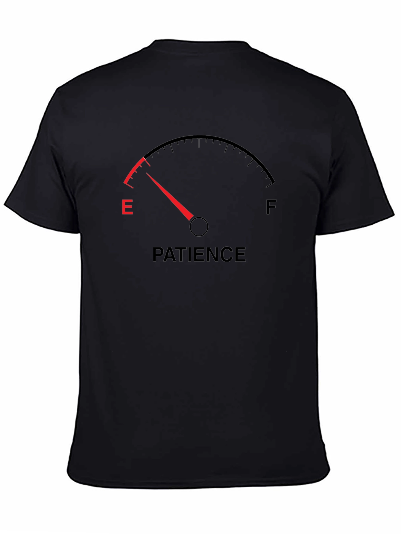 Black Patience Empty Gauge Graphic T-Shirt view 4