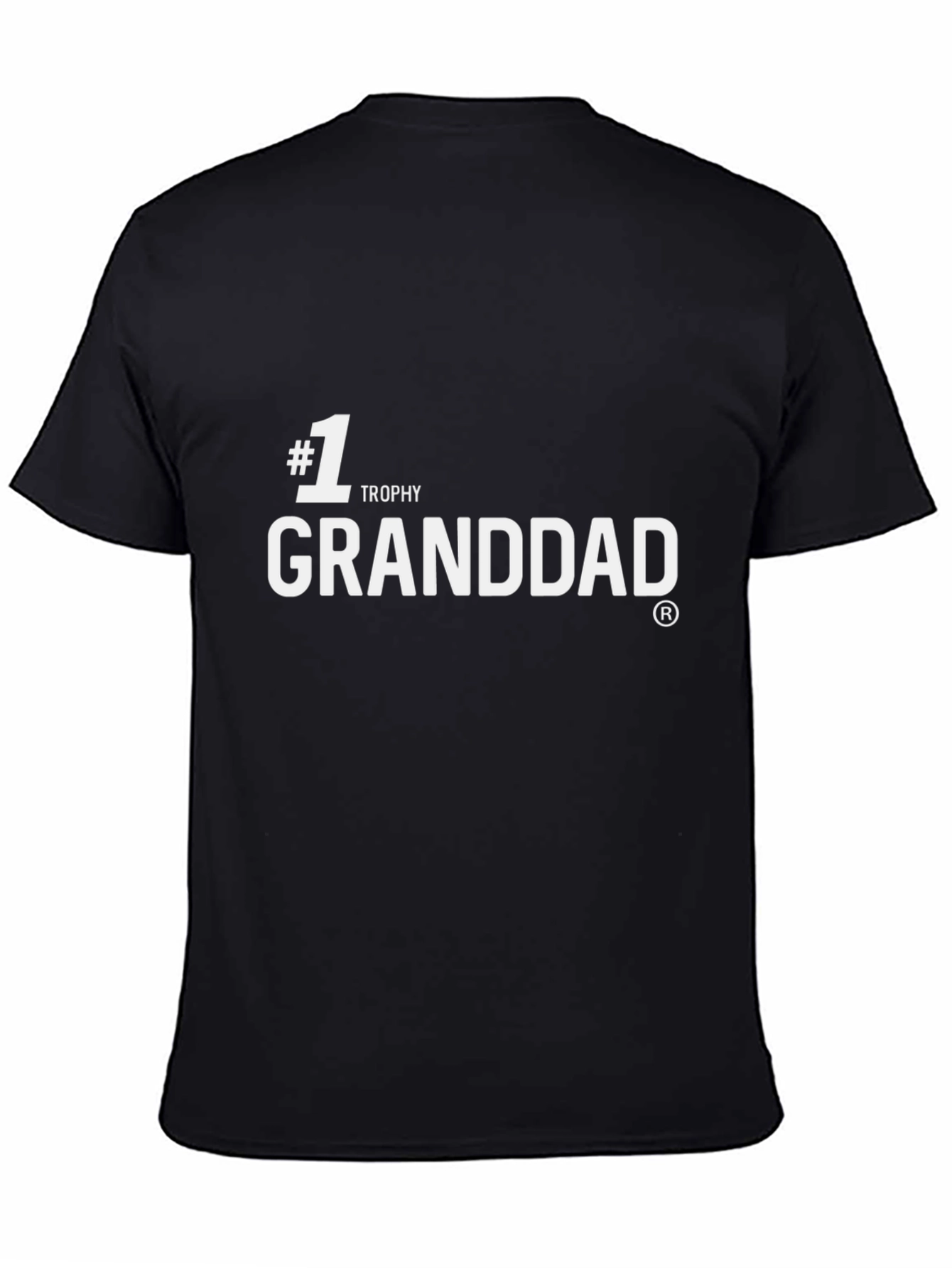 Black #1 Trophy Granddad Black Cotton Graphic Tee view 4