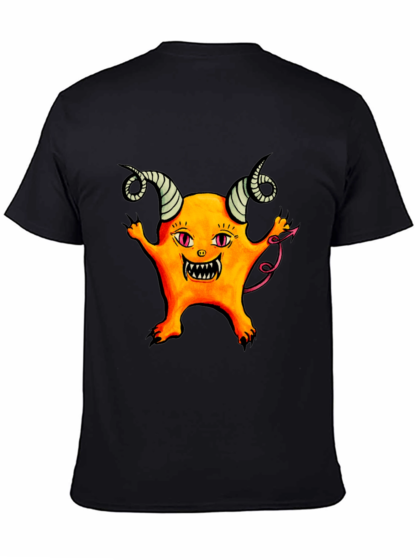 Black Monster Graphic Black T-Shirt view 4