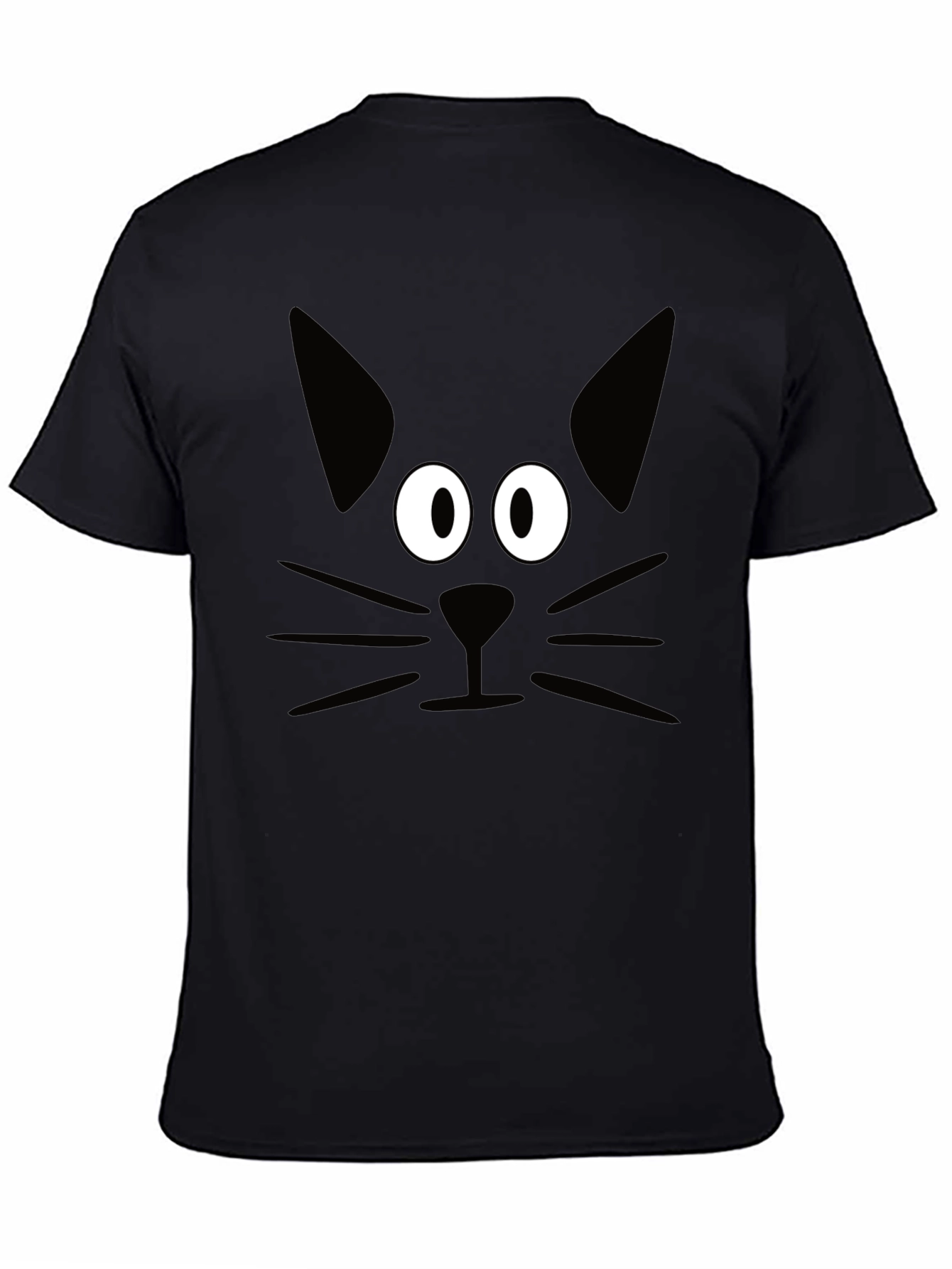 Black Black Cat Face Graphic T-Shirt view 4