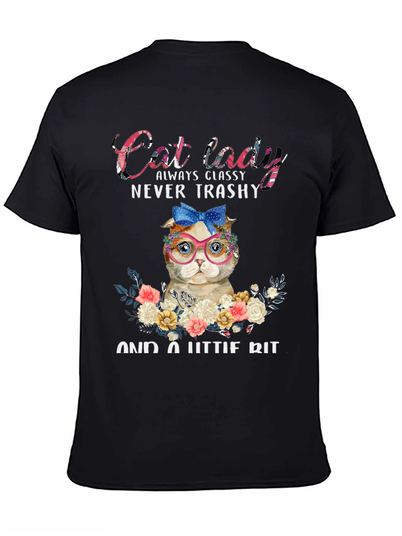 Black Cat Lady Classy Graphic T-Shirt view 4