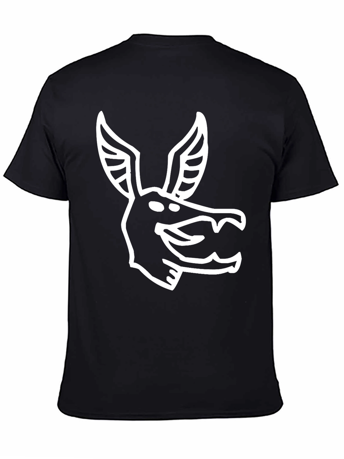 Black Stylized Animal Graphic Print Black T-Shirt view 4