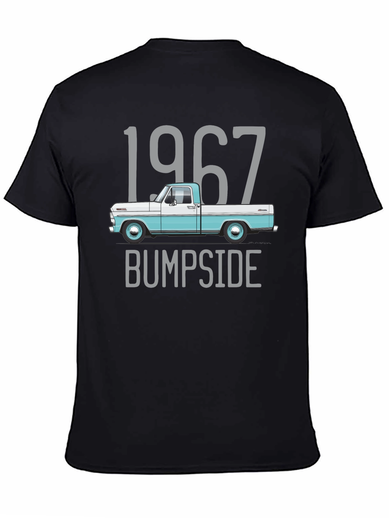 Black 1967 Bump Side Truck Graphic Tee view 4