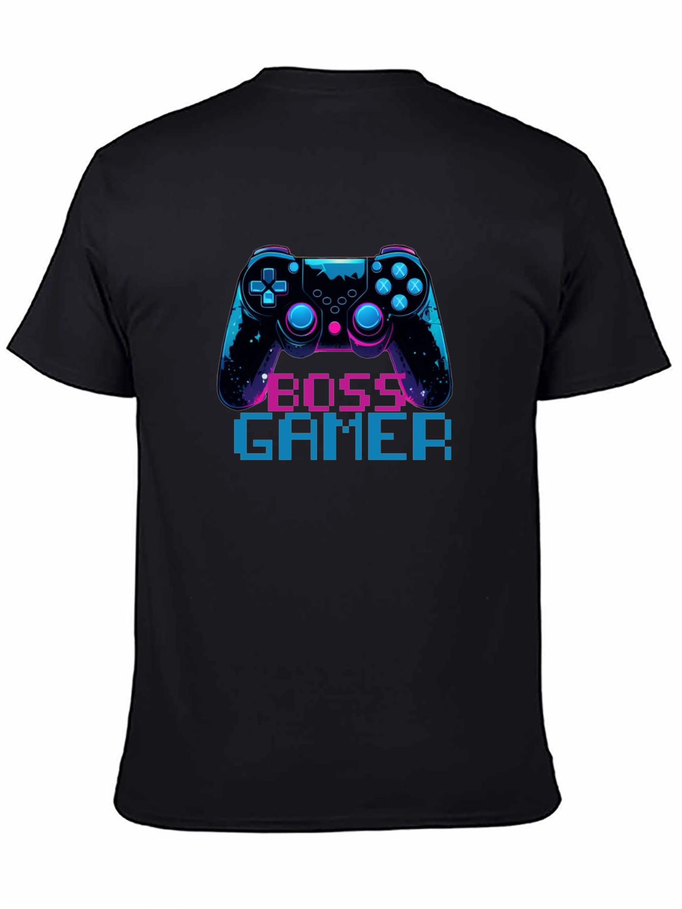 Black Boss Gamer Black T-Shirt - Console Design view 4