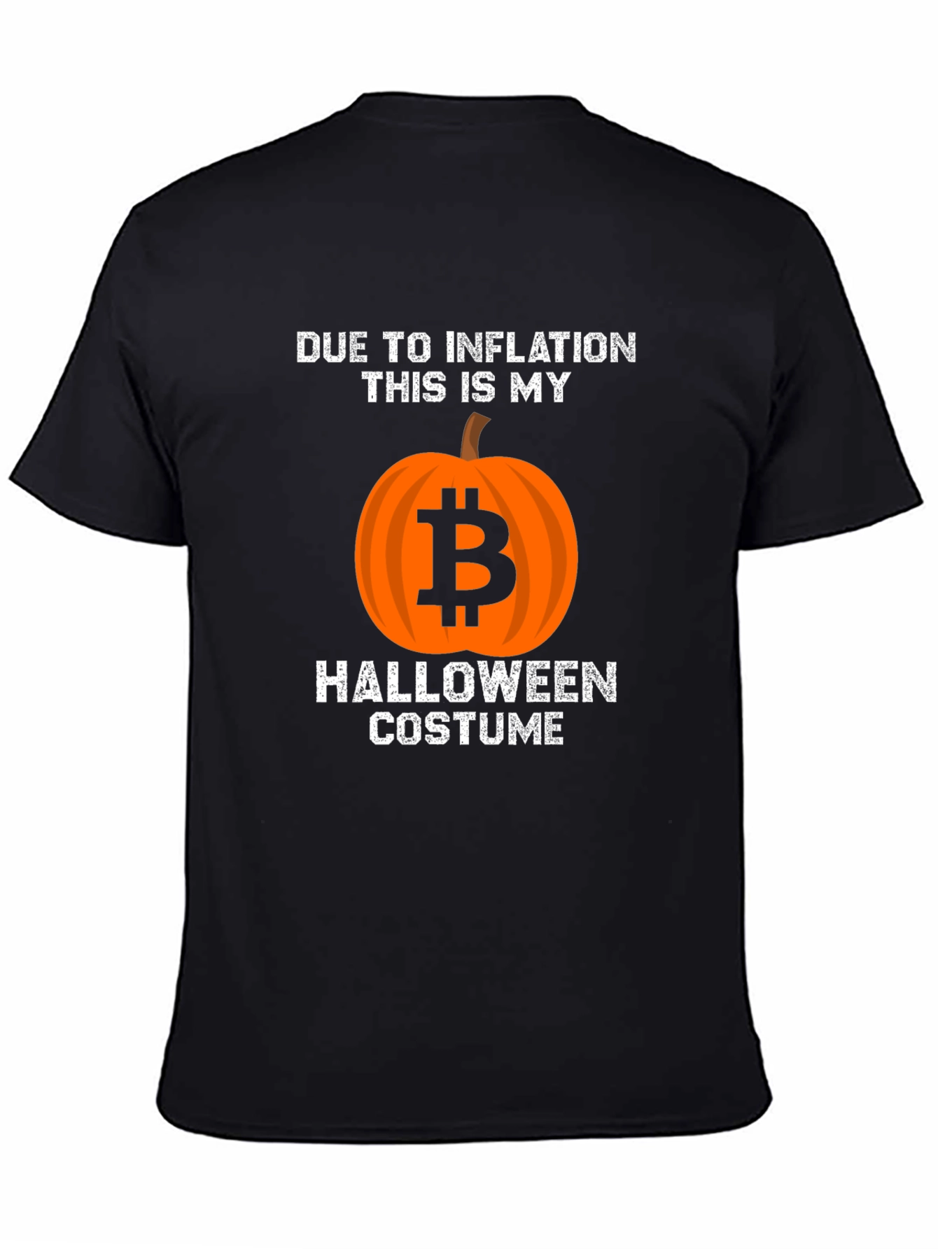 Black Bitcoin Halloween Inflation Costume T-Shirt view 4