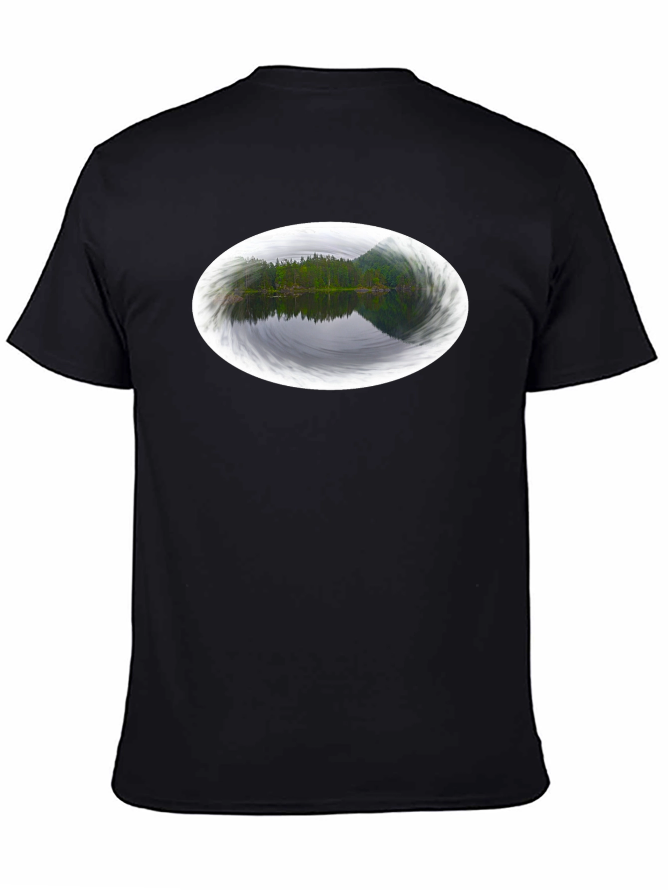 Black Nature Reflection Black Tee view 4