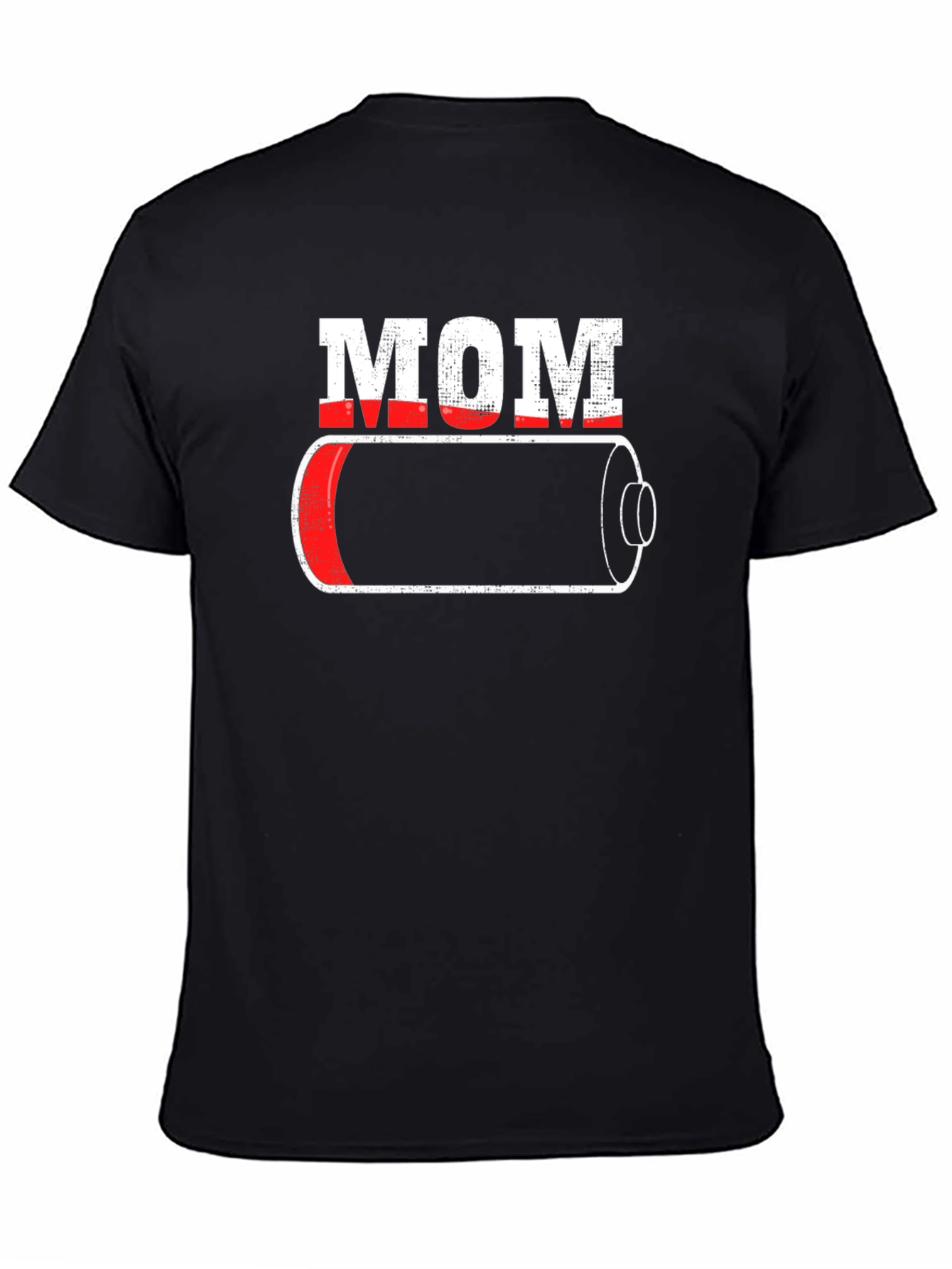 Black Mom Low Battery Graphic T-Shirt view 4