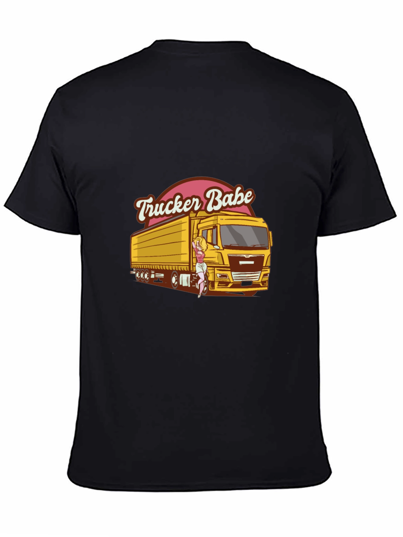 Black Trucker Babe Graphic Tee - Unisex view 4